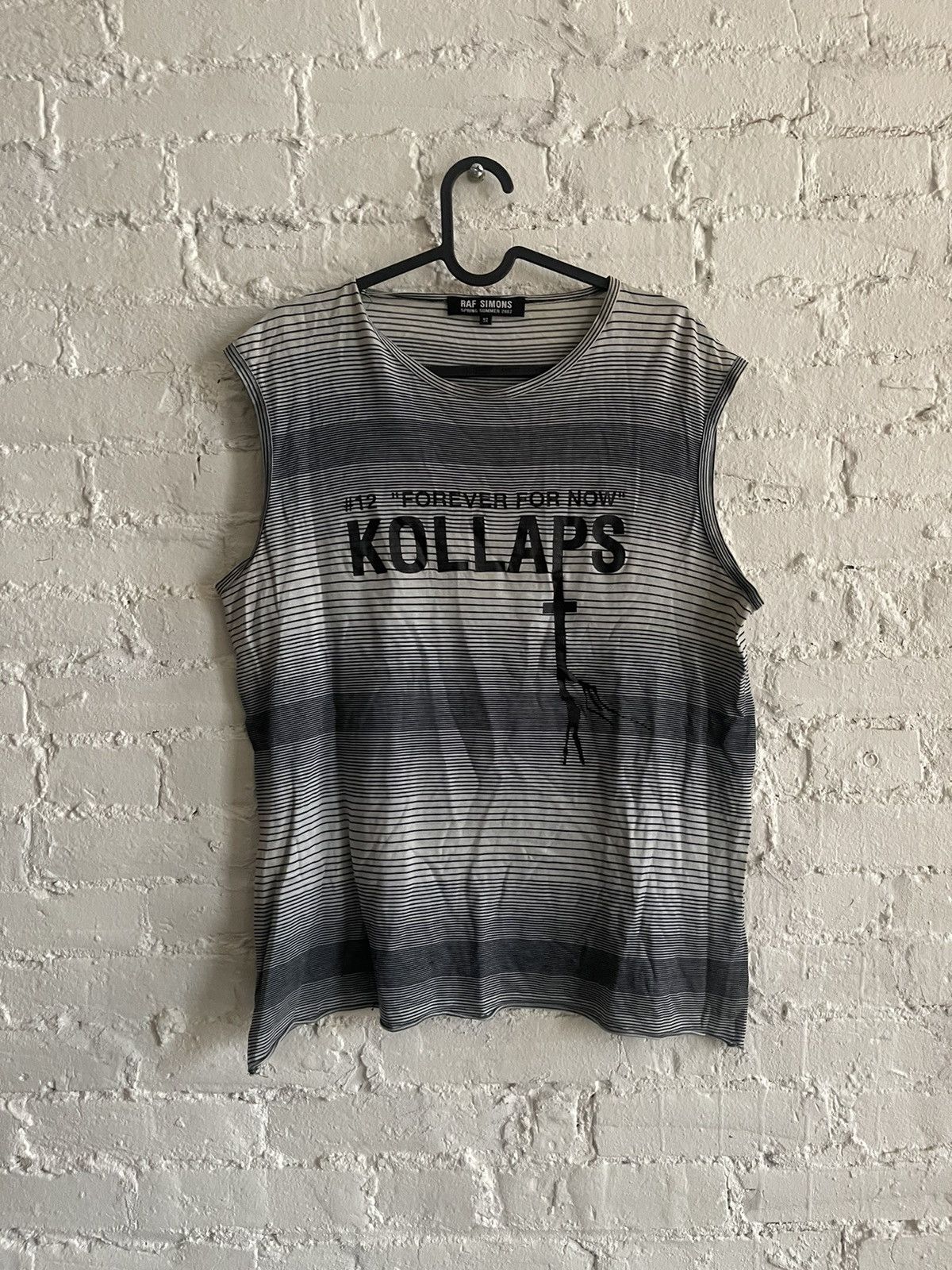 image of Raf Simons Ss02 Kollaps Sleeveless in Grey, Men's (Size Large)