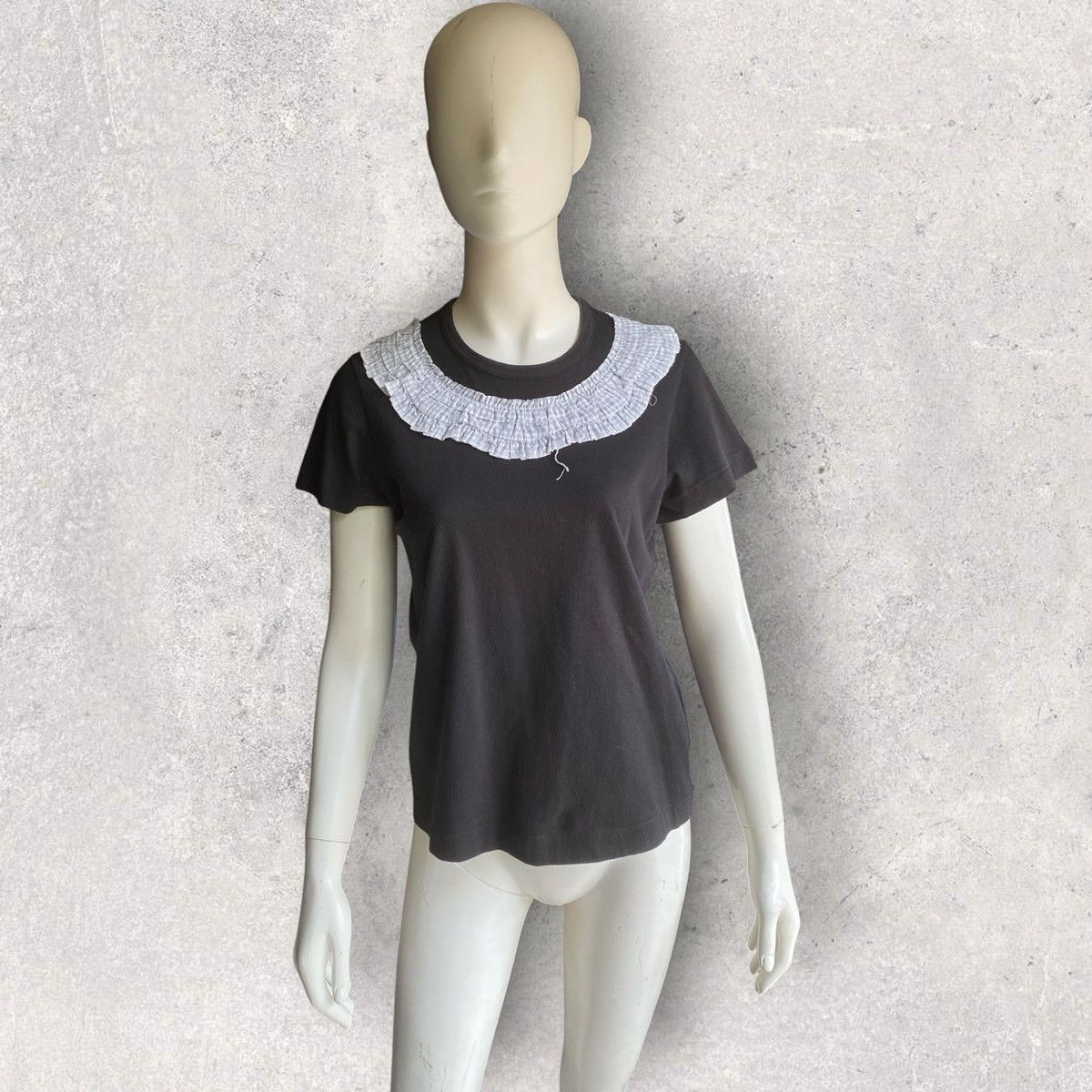 Comme des Garcons 2009 Tricot Plaid Ruffe Appliqué T Shirt Size S / US 4 / IT 40 - 2 Thumbnail