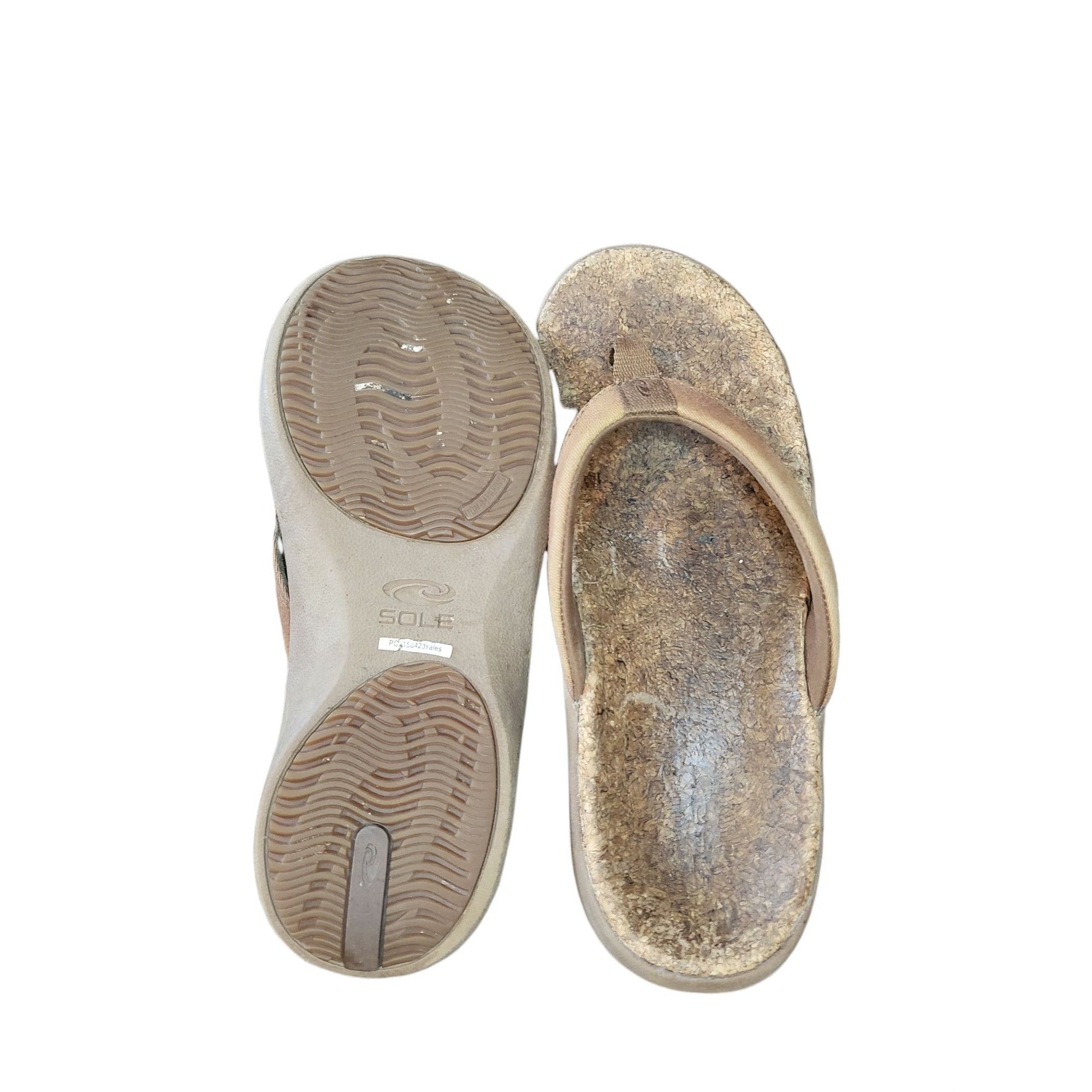 Other Sole Cork Flip Flop Sandals Women Sz 8.5 Natural Comfort Tho Size US 8.5 / IT 38.5 - 6 Thumbnail