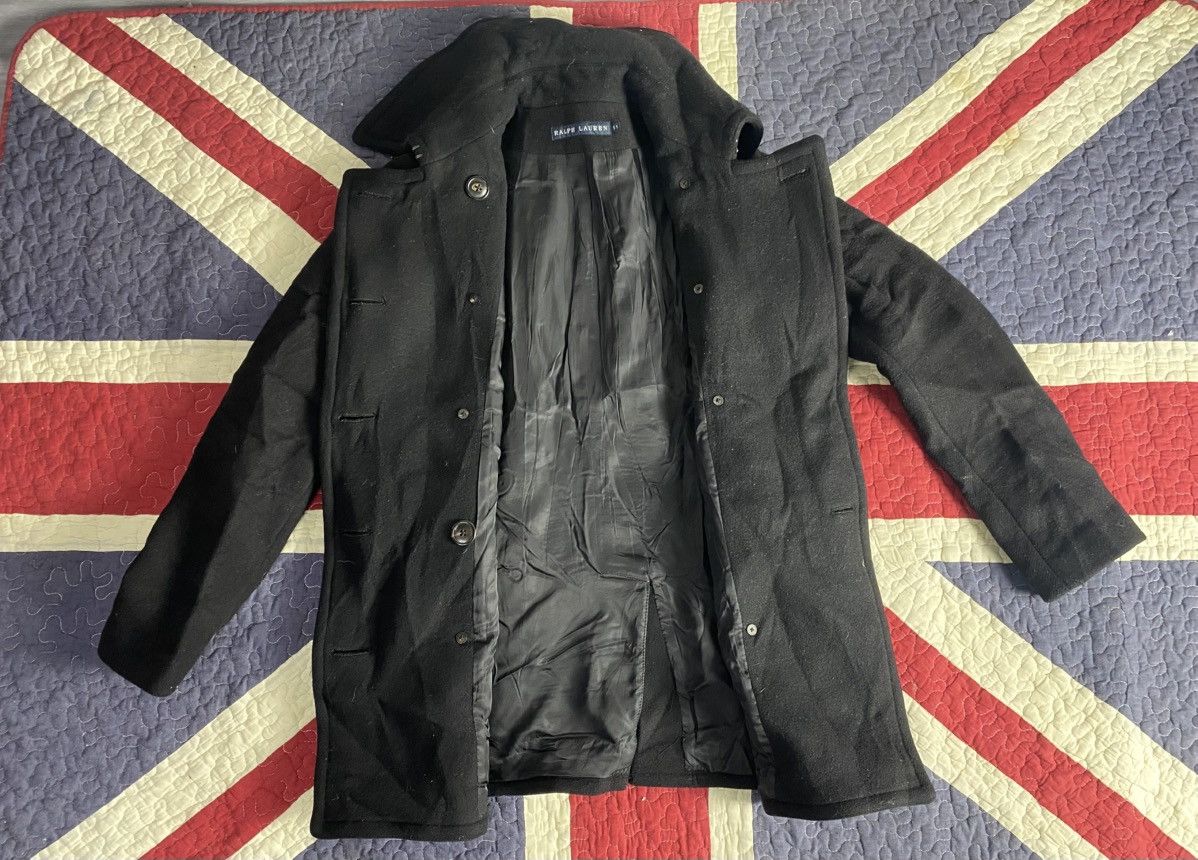 Maison Margiela × Polo Ralph Lauren × Ralph Lauren PeaCoats Ralph Lauren Double Button Black Plain Women's Size 36S - 3 Thumbnail