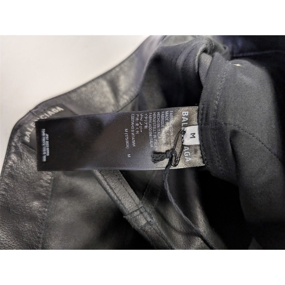 Balenciaga o1rshd1 Soft Matte Leather Medium Fit Pants in Black Size US 32 / EU 48 - 14 Thumbnail