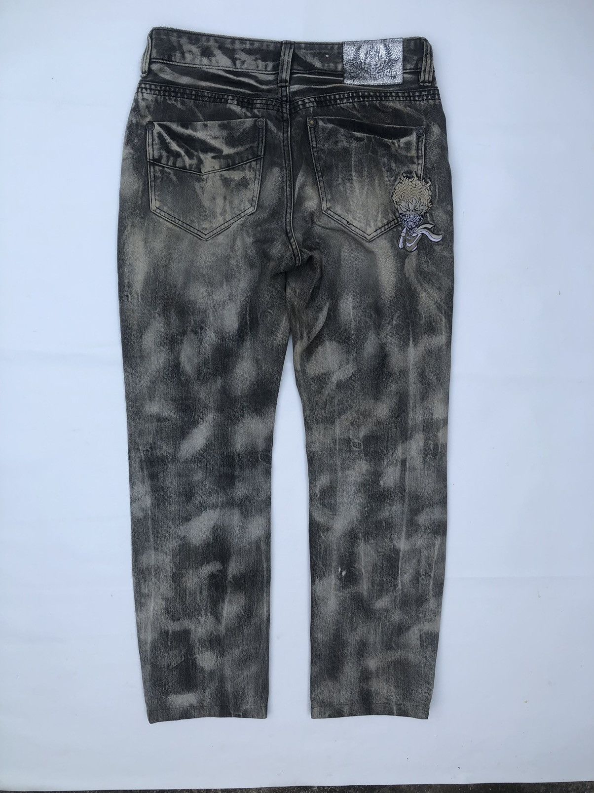 If Six Was Nine Jeans Takahashi Big Train biker Bleach Acid Wash Denim Size US 32 / EU 48 - 7 Thumbnail