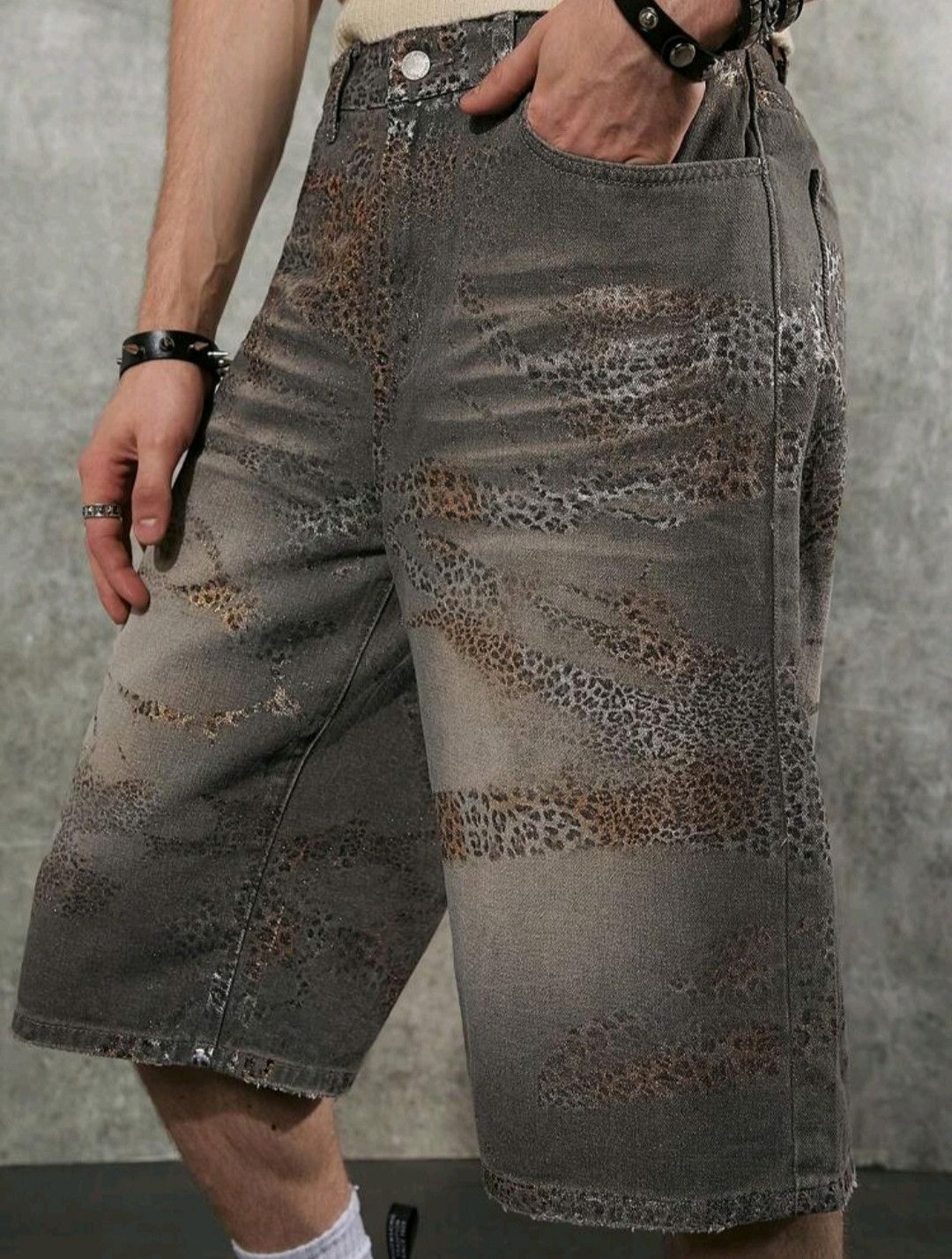 Rock n Roll Leopard Shady Jorts Jeans Short Vintage Classic