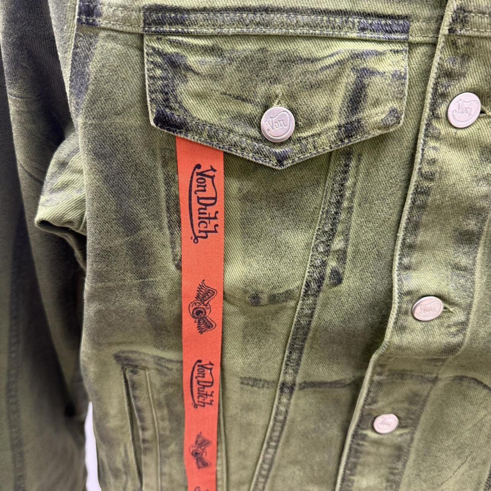 Von Dutch Von Dutch Paris Khaki Green Denim Jacket Size XXL Size US XXL / EU 58 / 5 - 4 Thumbnail