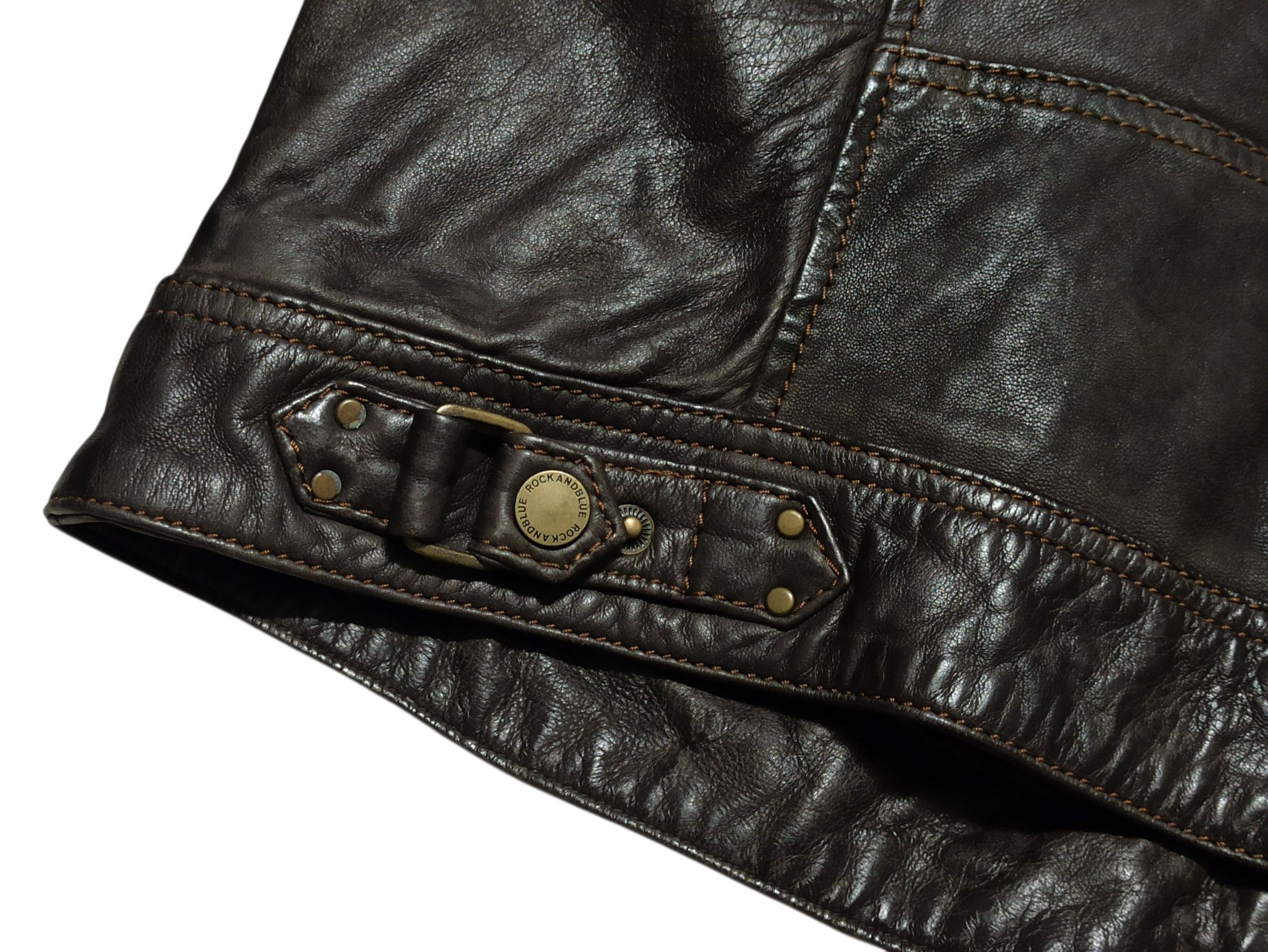 Genuine Leather Rockandblue Dark Brown Genuine Sheepskin Biker Jacket Size US L / EU 52-54 / 3 - 8 Thumbnail