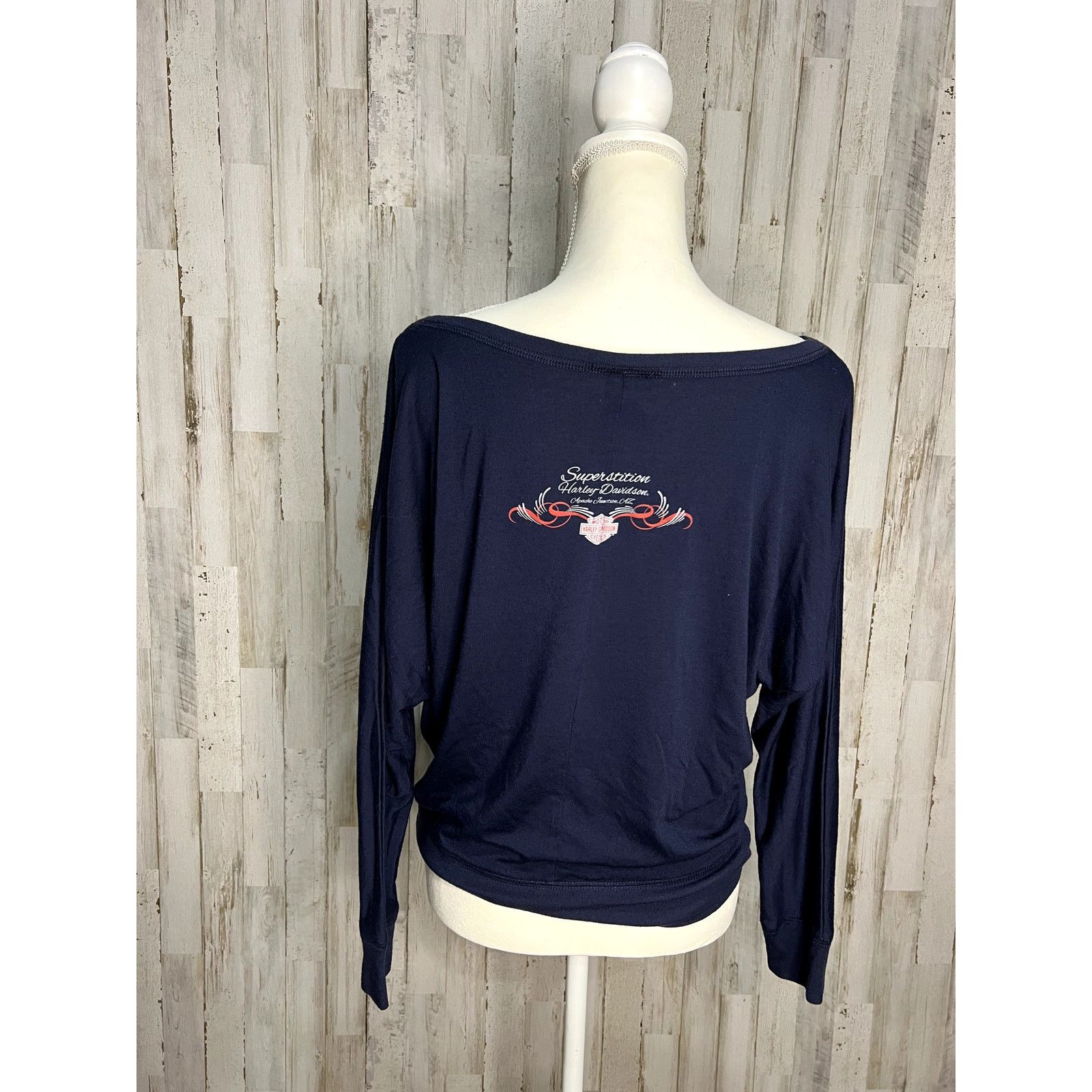 Harley Davidson Harley-Davidson Women's Large Long Sleeve Graphic T-Shirt Size L / US 10 / IT 46 - 4 Thumbnail