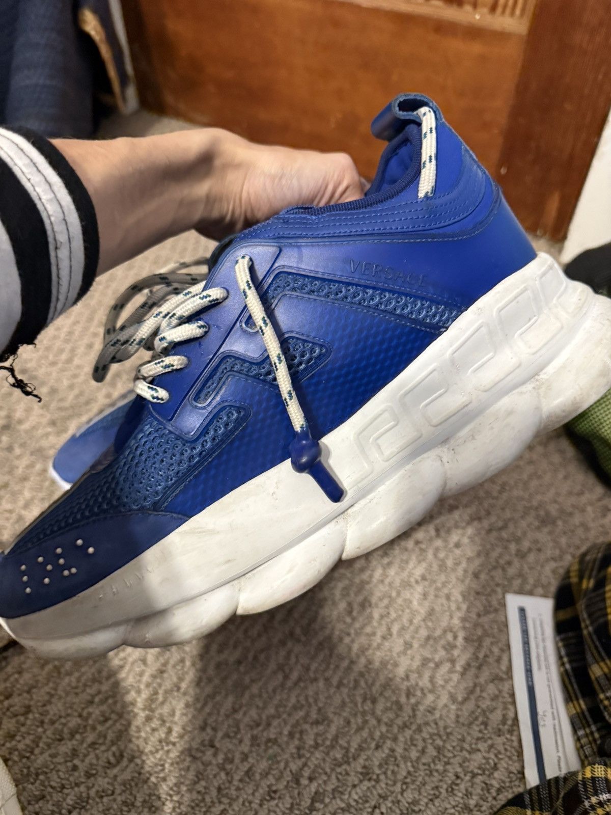 Versace Versace Chain Reaction Mesh Rubber Suede Blue 46 Size US 12 / EU 45 - 5 Thumbnail