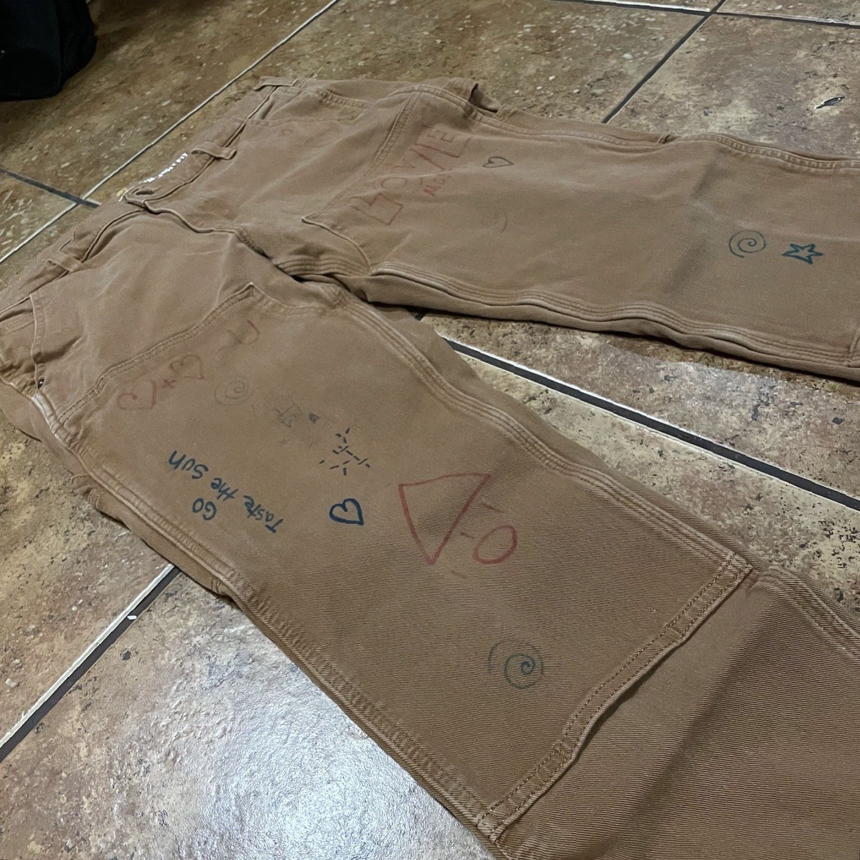 Carhartt VINTAGE Carhartt Pants Carpenter Double Knee Tan 34 x 27 Women 14 Mens Beige USA 100% Cotton Workspace Workwear Size 24" / US 00 / IT 34 - 2 Thumbnail