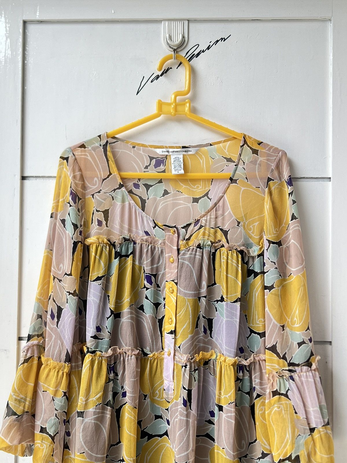 Diane von Furstenberg Diane Von Furstenberg Flowers Motive Blouse Size XS / US 0-2 / IT 36-38 - 9 Thumbnail