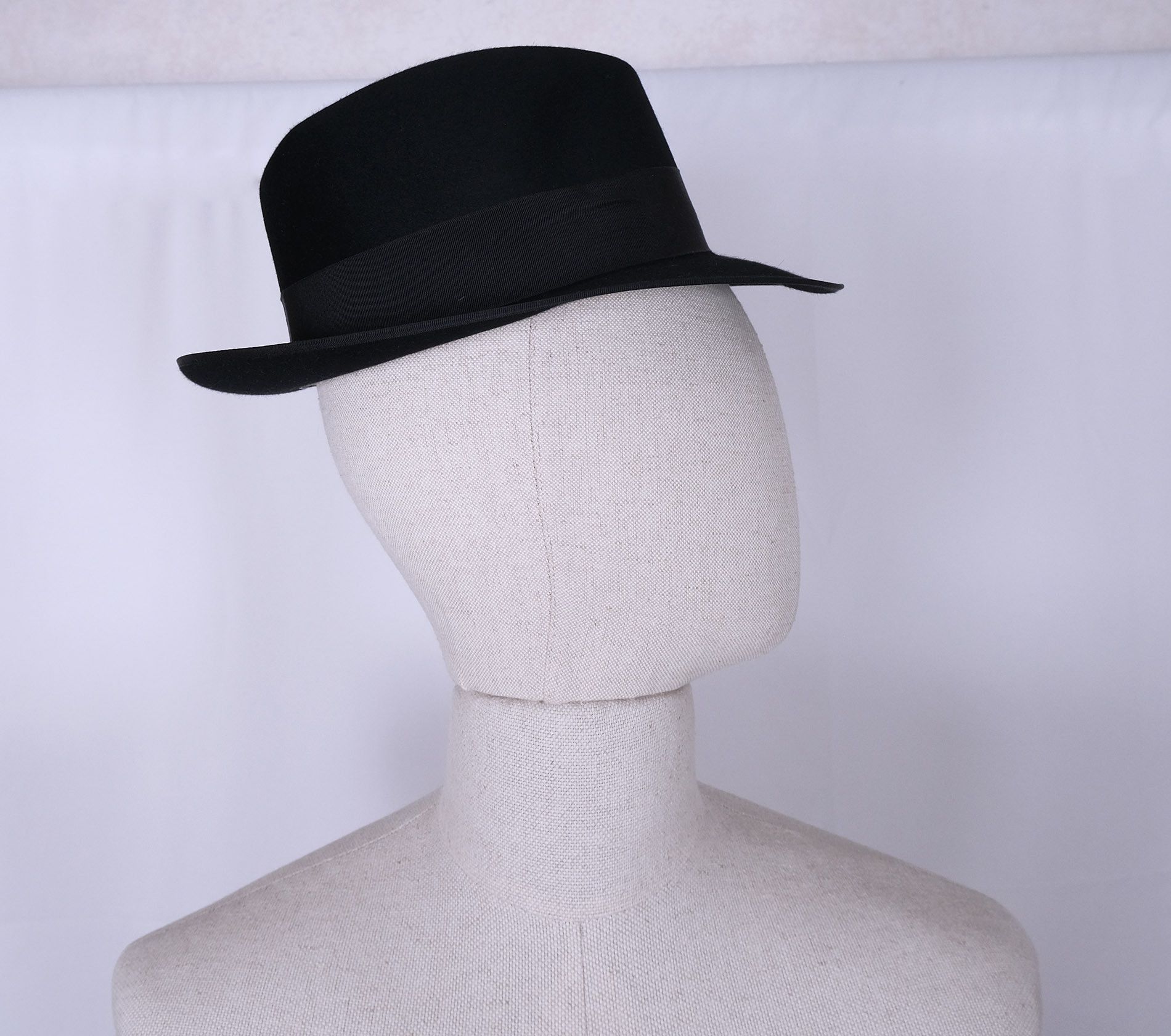 Borsalino Borsalino, black felt hat, size 57 EU, fedora, RRP 350e Size ONE SIZE - 2 Thumbnail