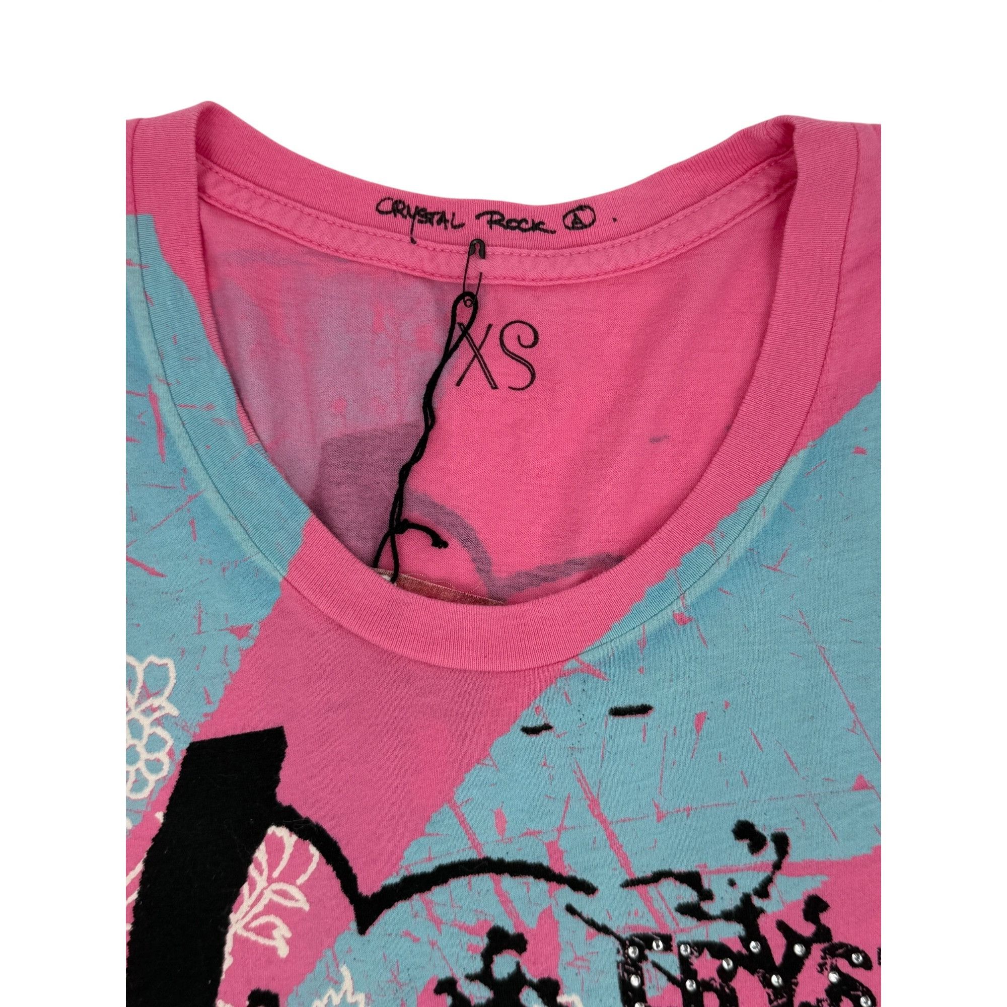 Christian Audigier NWT Ltd Ed Crystal Rock Christian Audigier Pink Rhinestone D Size XS / US 0-2 / IT 36-38 - 15 Thumbnail