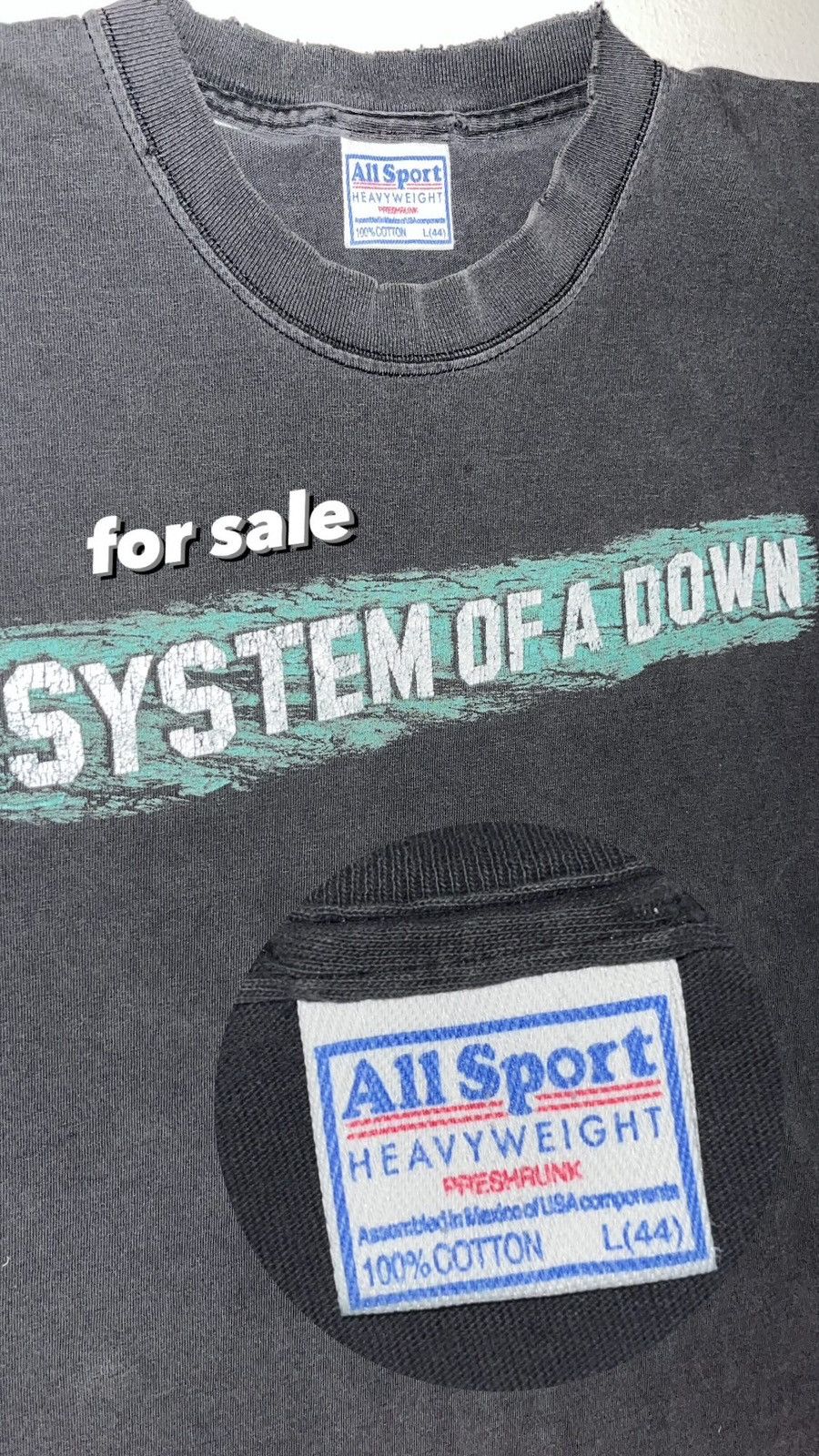image of Band Tees System Of A Down - 2001 Toxicity Glow In The Dark Shirt in Black, Men's (Size Large)