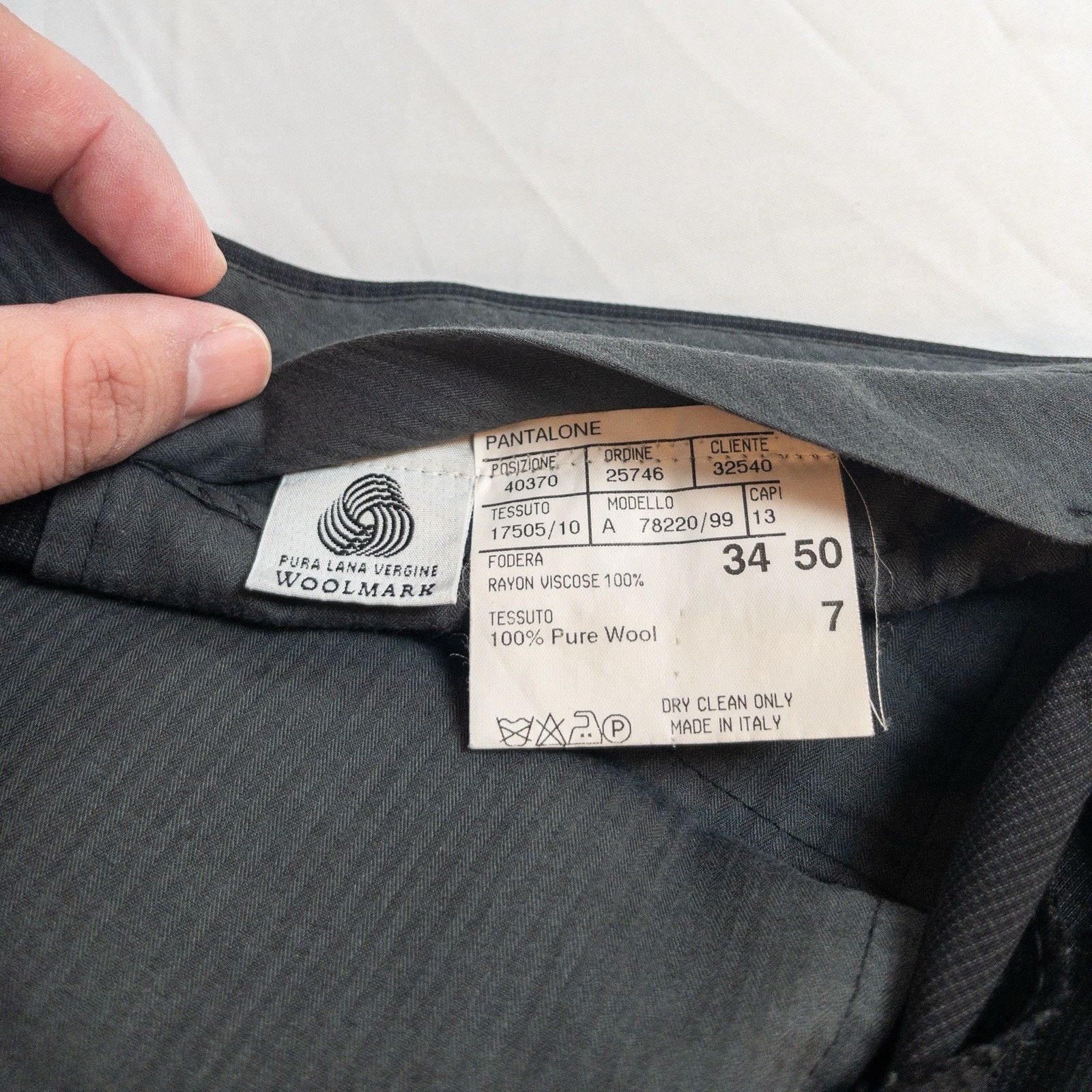 Canali Canali Mens Dress Pants 36x27 Black Wool Pleated A78220/99 Size 34R - 7 Thumbnail