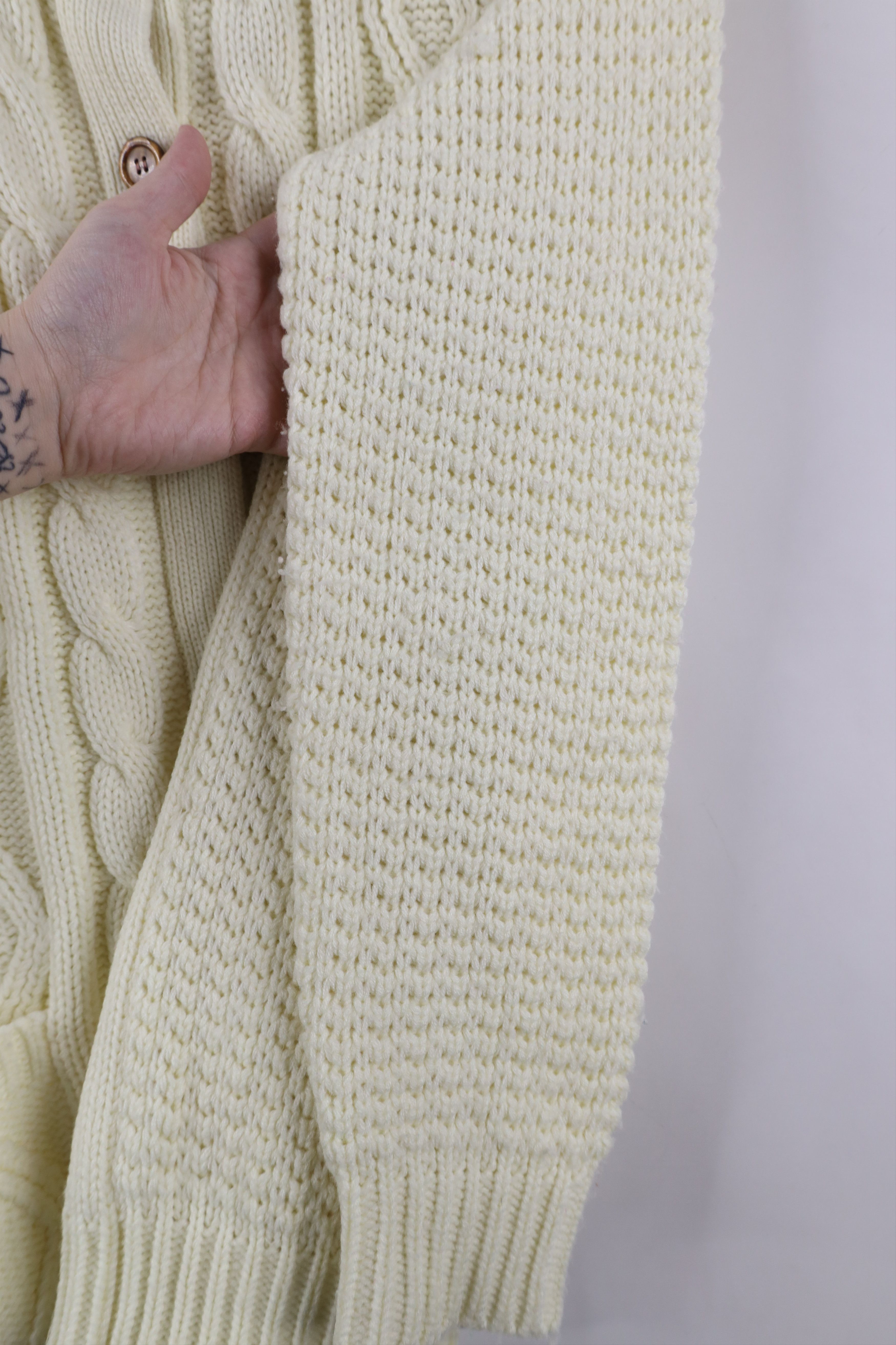Vintage Vintage 60s 70s Streetwear Fisherman Knit Cardigan Sweater Size M / US 6-8 / IT 42-44 - 8 Thumbnail