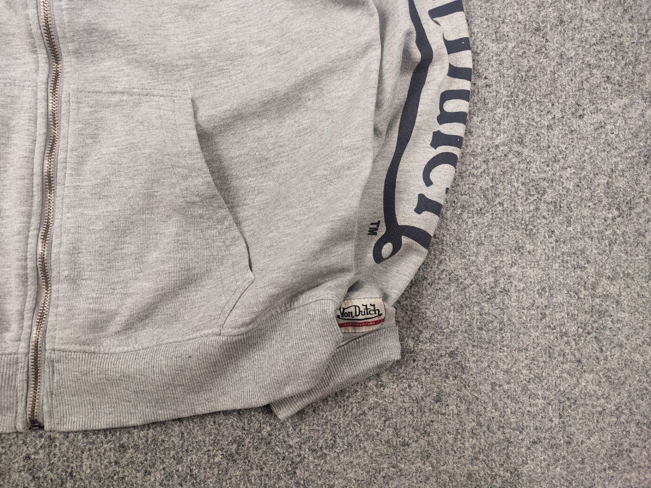 Von Dutch Von Dutch Vintage Gray Zip Hoodie Big sleeves Logo Y2K Style Size US L / EU 52-54 / 3 - 6 Thumbnail