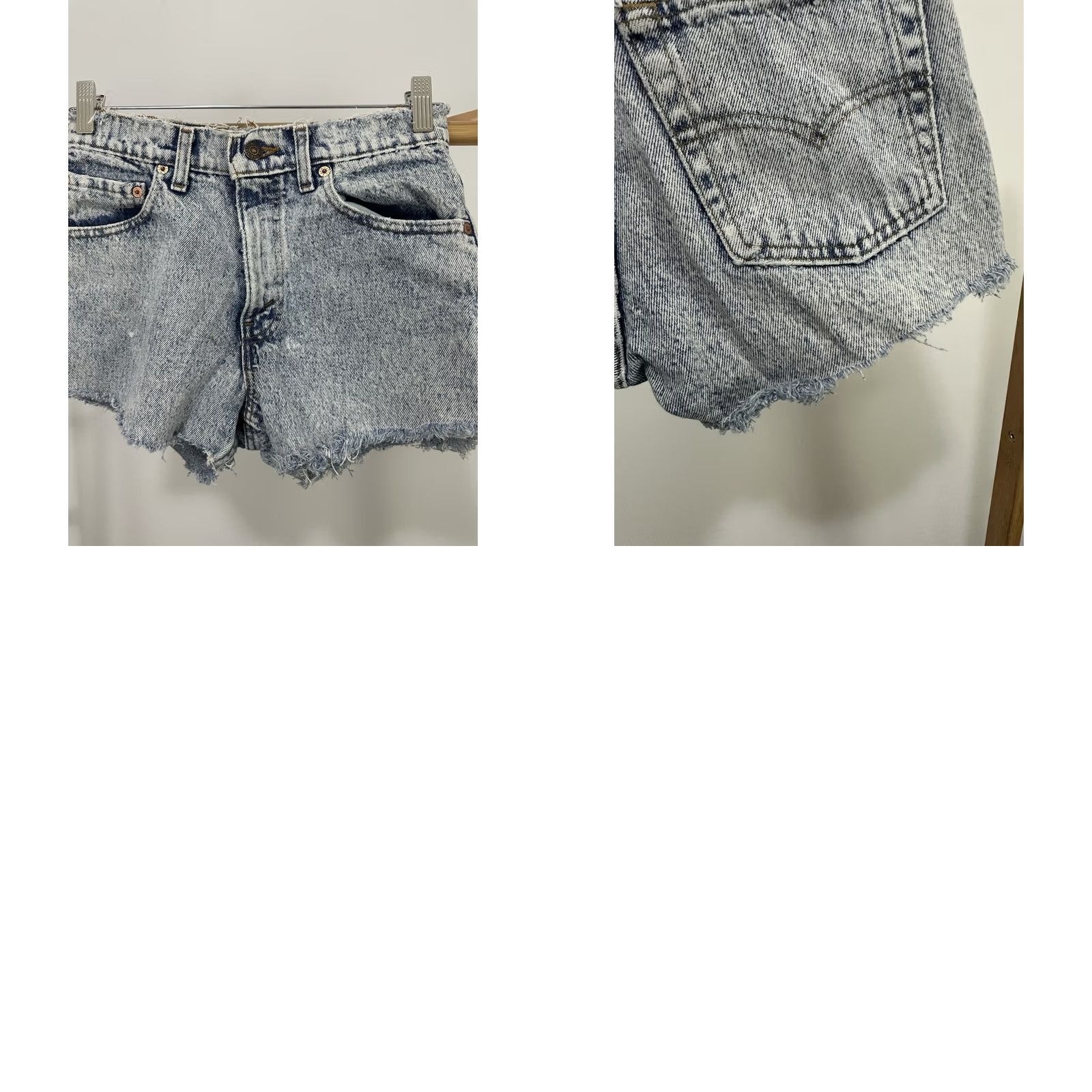 Levi's VTG Levi's 550 Women's Light Wash Booty Denim Shorts Size 28 Booty Cut-Off Distressed Blue Womens Jeans Shorts 28 Size 28" / US 6 / IT 42 - 8 Thumbnail