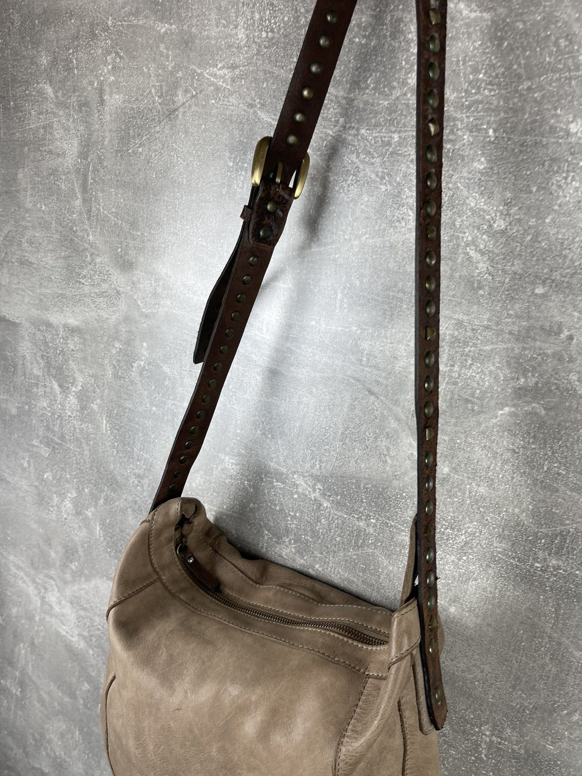 Vintage Montini Italian Beige Leather Avant Garde Shoulder Tote Bag Size ONE SIZE - 6 Thumbnail