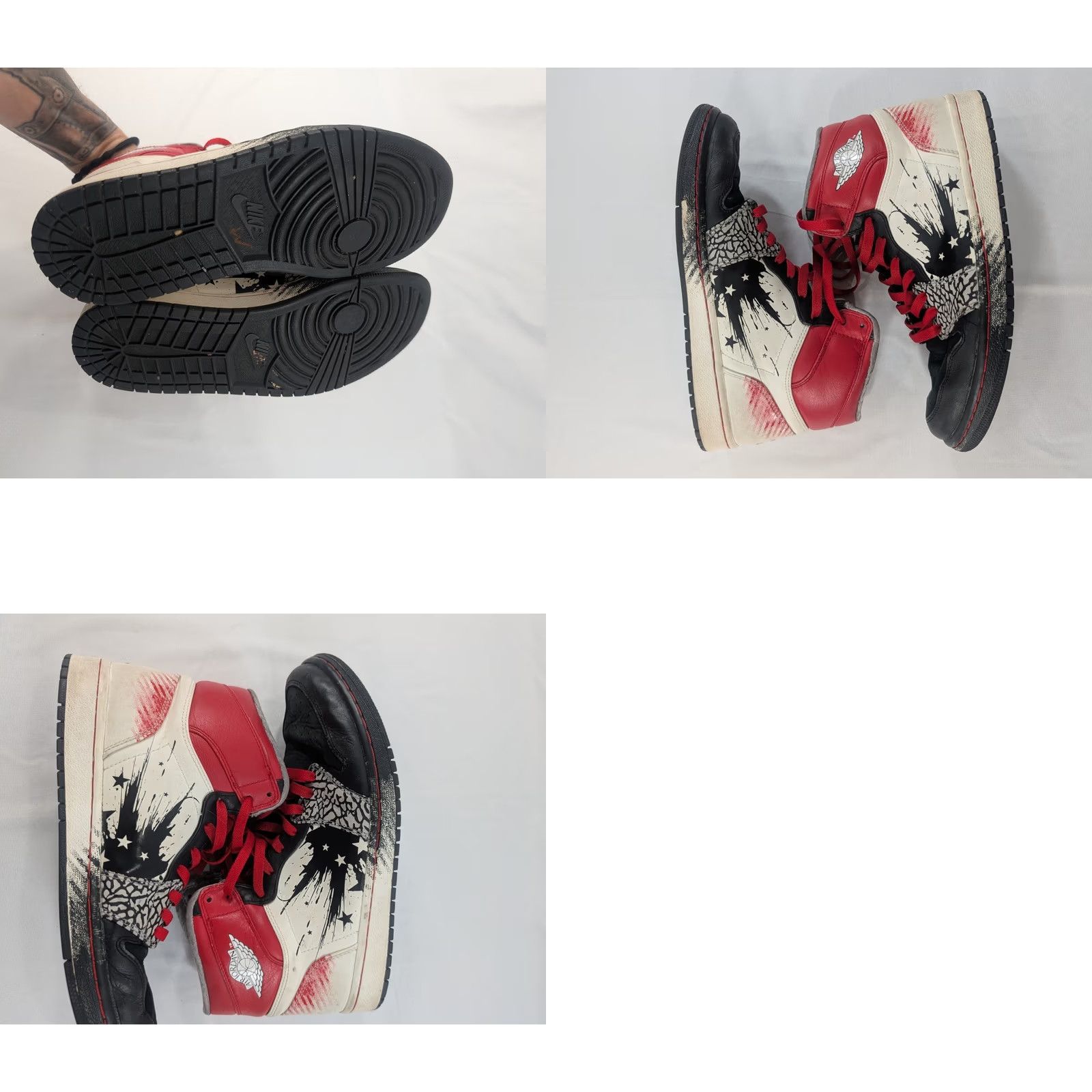 Jordan Brand Jordan Air Jordan 1 Retro High x Dave White Wings for the Future 2012 Sneakers Black 9.5 (Jordan) Size US 10 / EU 43 - 8 Thumbnail