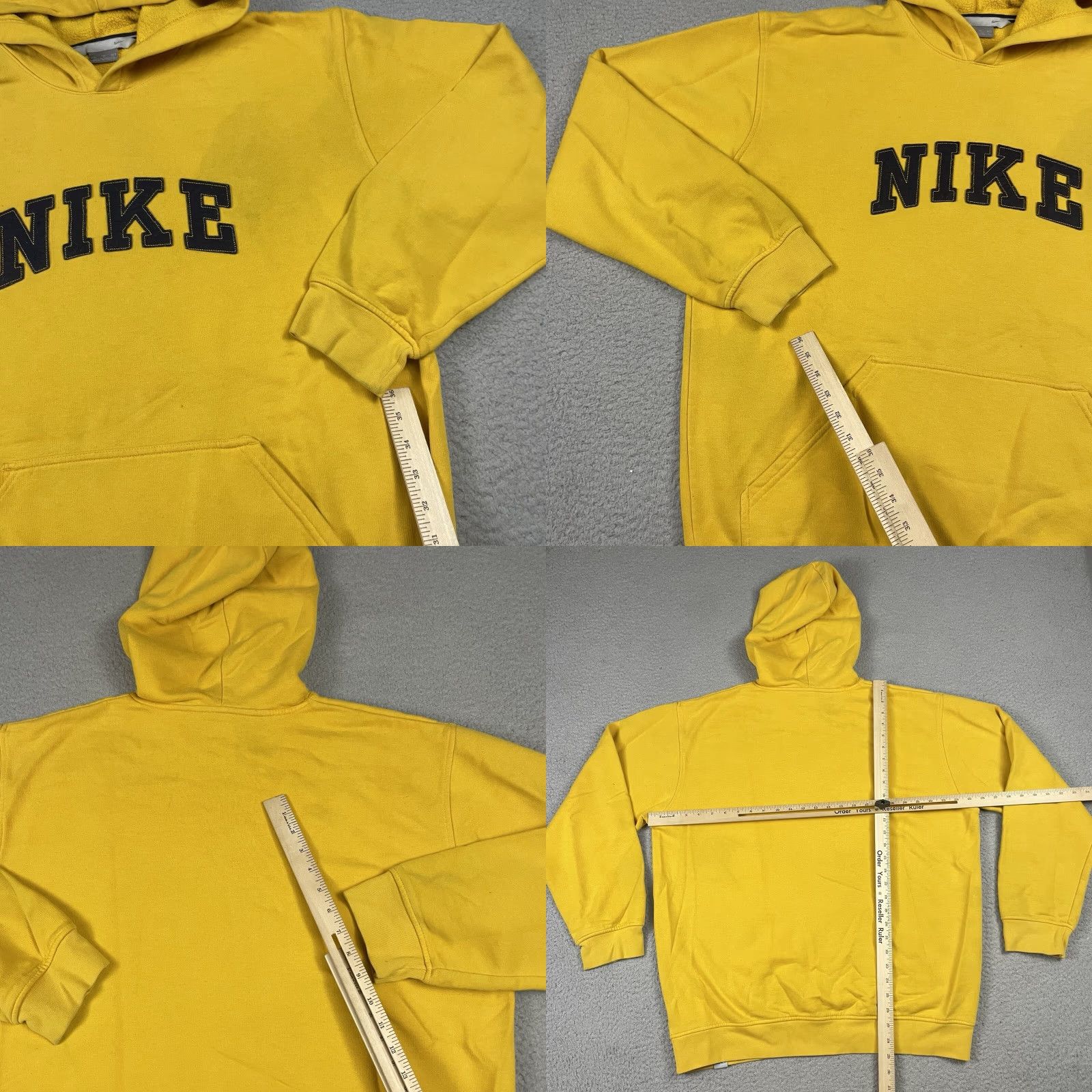 Nike VINTAGE Nike Hoodie Adult XL Yellow Embroidered Swoosh 90s Sweatshirt Pullover Mens Size US XL / EU 56 / 4 - 8 Thumbnail