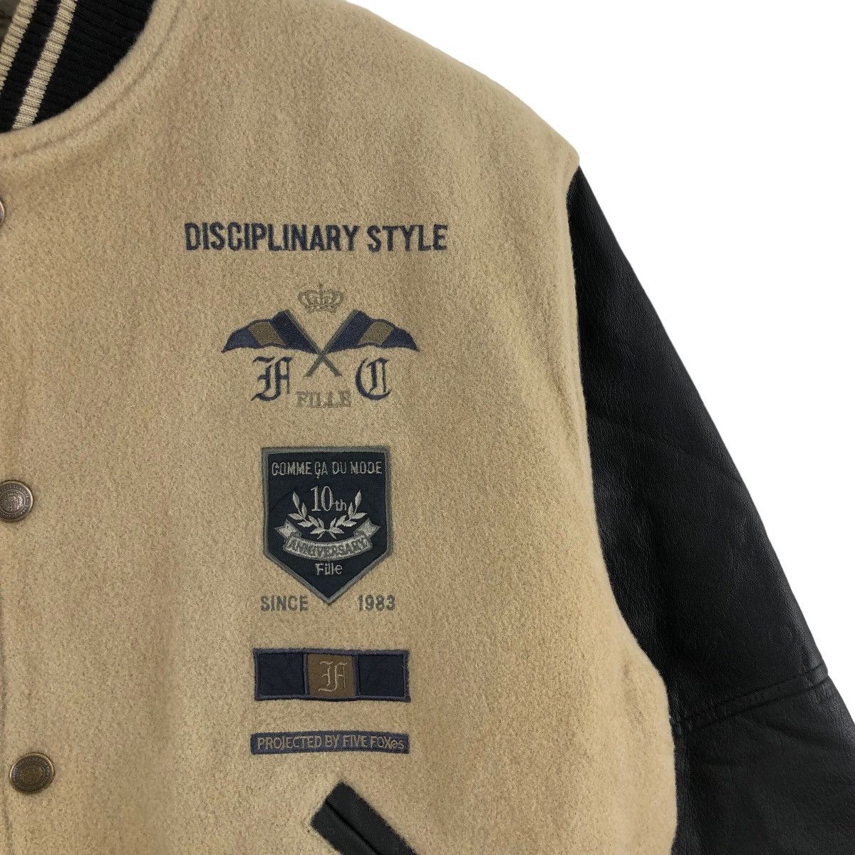 Japanese Brand × Vintage Vintage 90s COMME CA DU MODE Varsity Jacket Big Logo Size M / US 6-8 / IT 42-44 - 3 Thumbnail