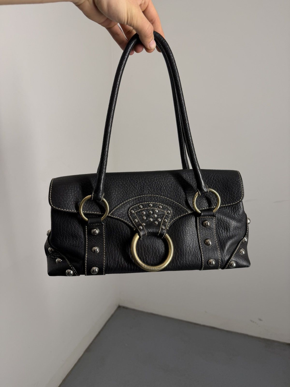 Dolce & Gabbana Dolce & Gabbana Leather Metal Rivets Handbag Size ONE SIZE - 1 Thumbnail