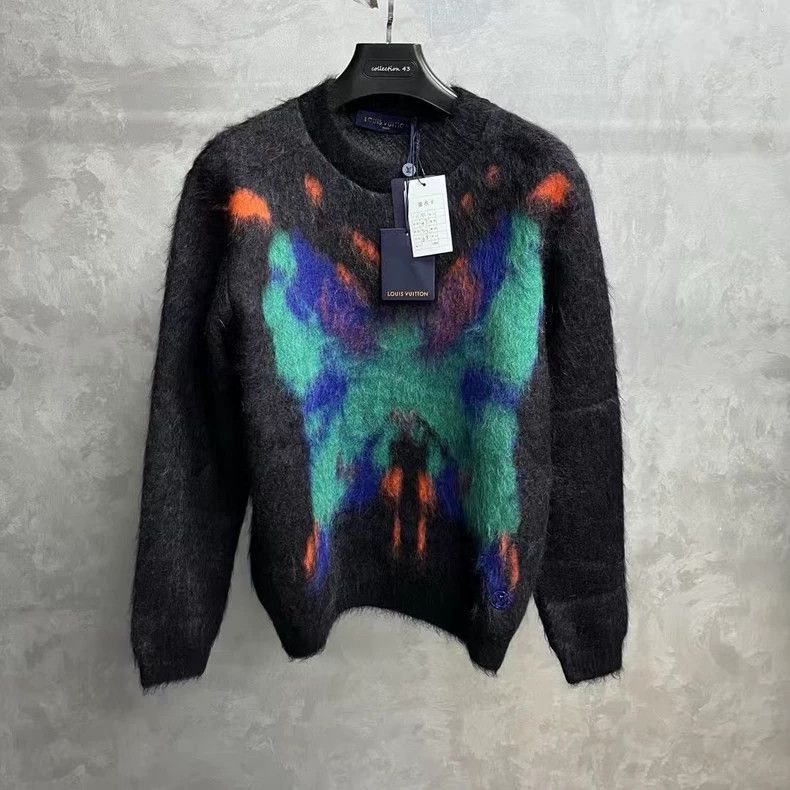 Louis Vuitton Louis Vuitton Black butterfly intarsia crewneck pullover l Size US M / EU 48-50 / 2 - 1 Thumbnail