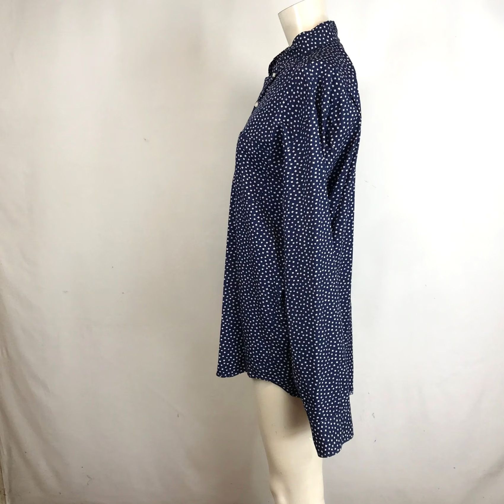 J.Crew J. Crew Slim Fit Navy White Micro Dot Button Down Shirt - Mens Large Size US L / EU 52-54 / 3 - 6 Thumbnail