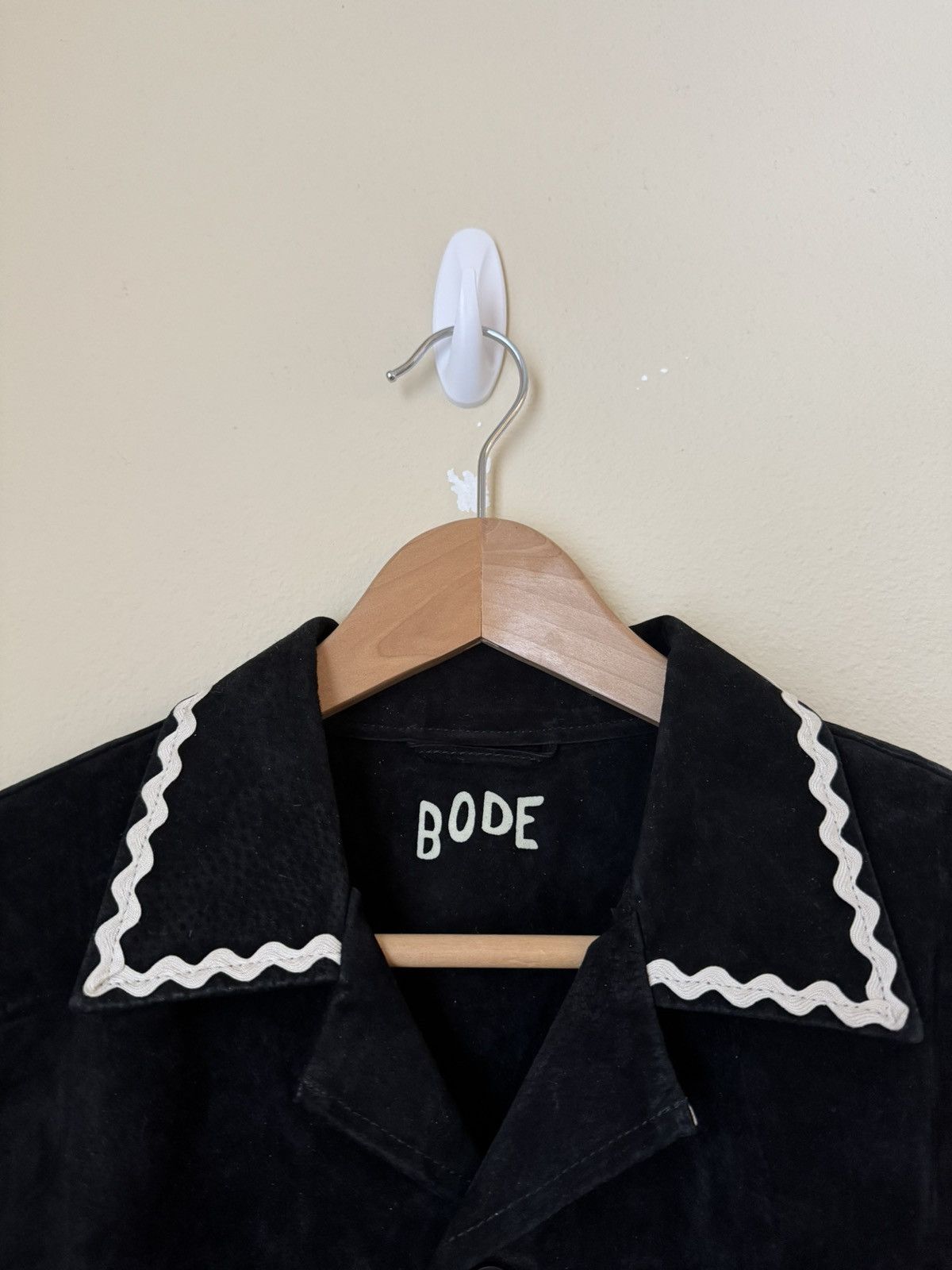 Bode Bode Suede Rickrack Workshirt Black White Small Medium Size US M / EU 48-50 / 2 - 3 Thumbnail