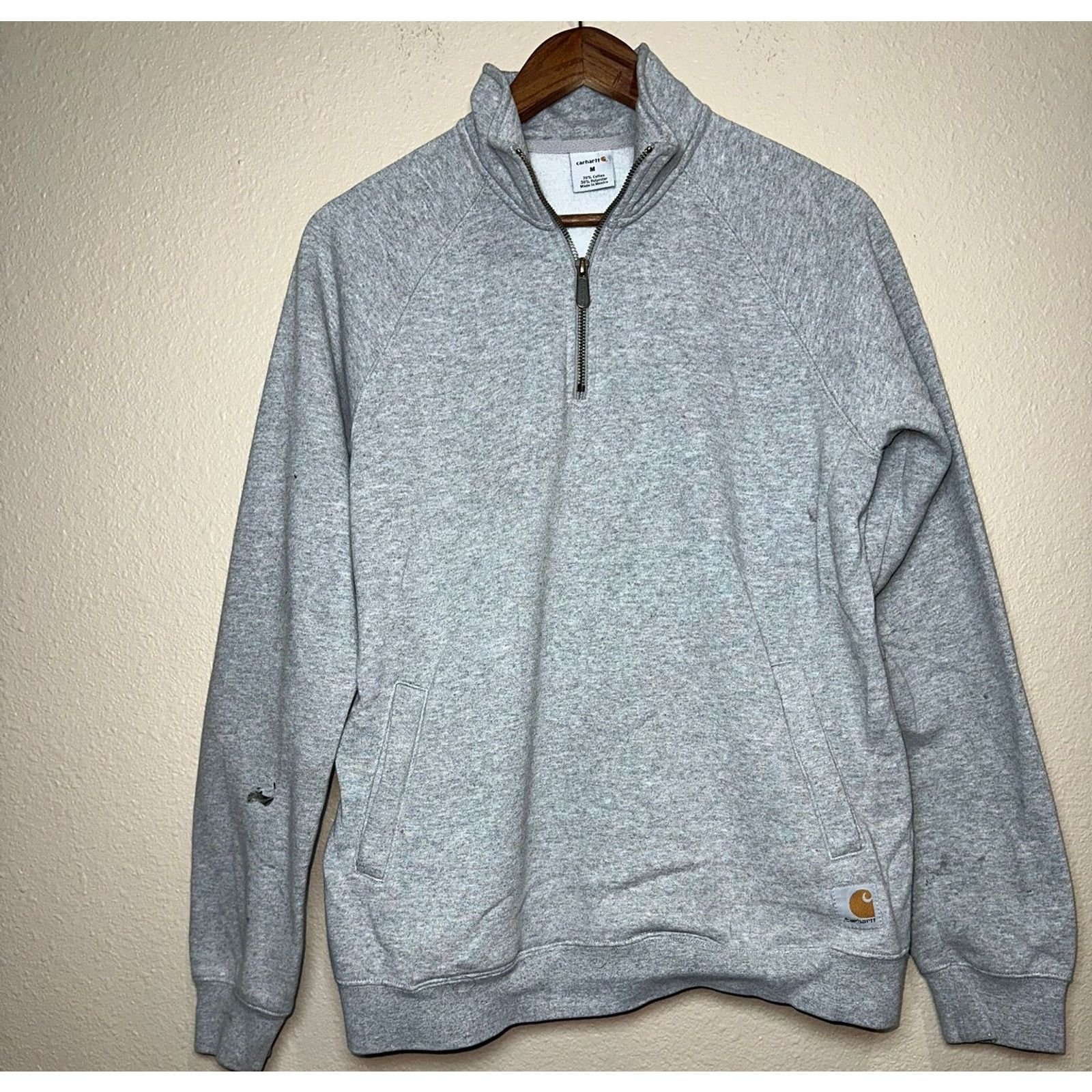 🧥 Vintage Carhartt Sweatshirt – Heather Gray Size M