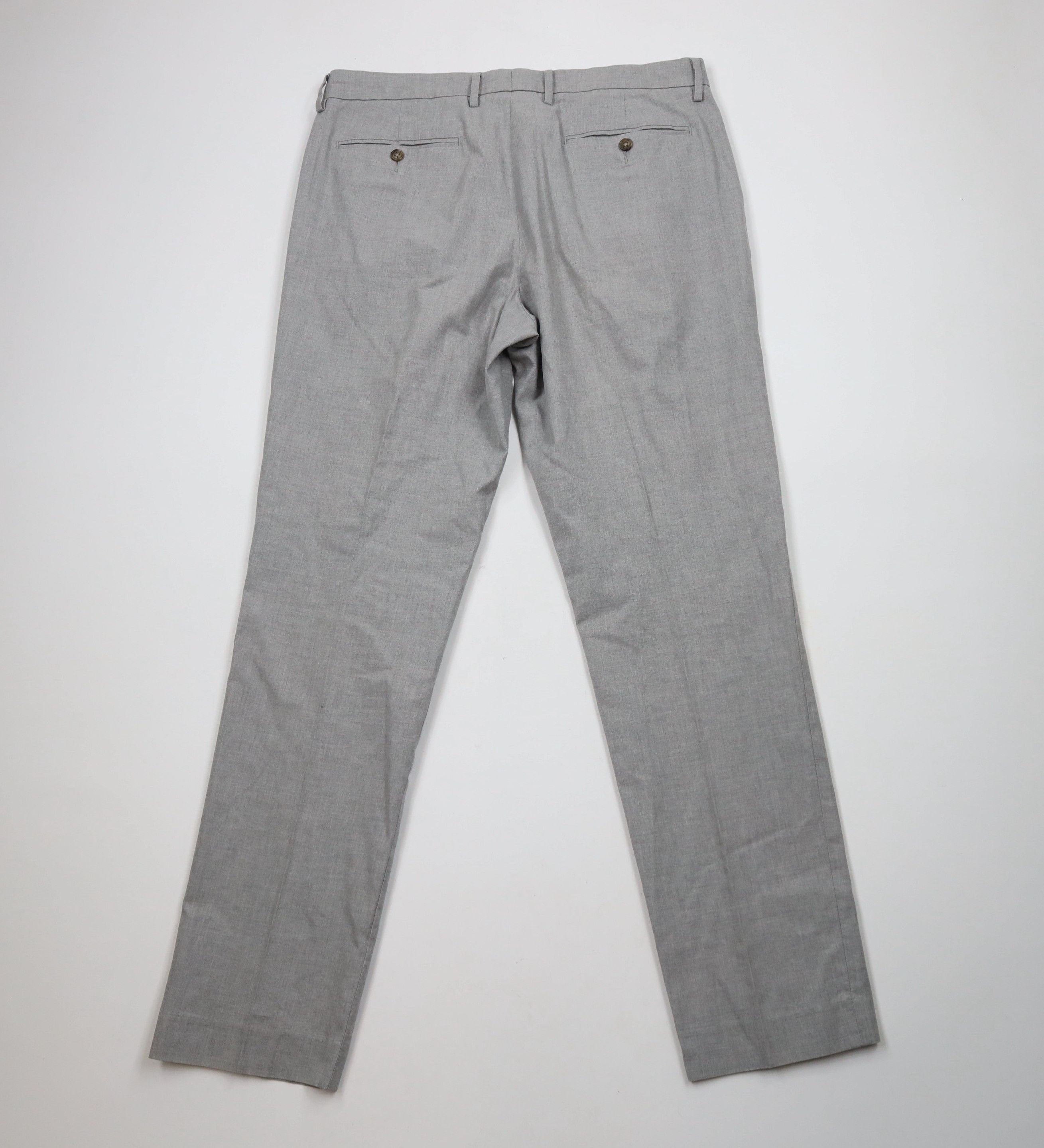 J.Crew × Vintage J Crew Bowery Fit Chambray Chinos Trousers Pants Gray Cotton Size US 35 - 7 Thumbnail
