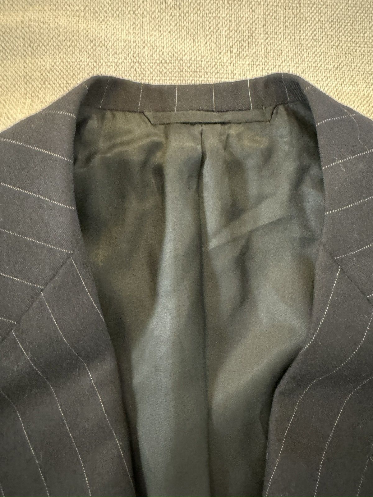 Oxxford Clothes OXXFORD CLOTHES Black Pinstripe Wool Suit Size 42T $4295 Size 42L - 12 Thumbnail