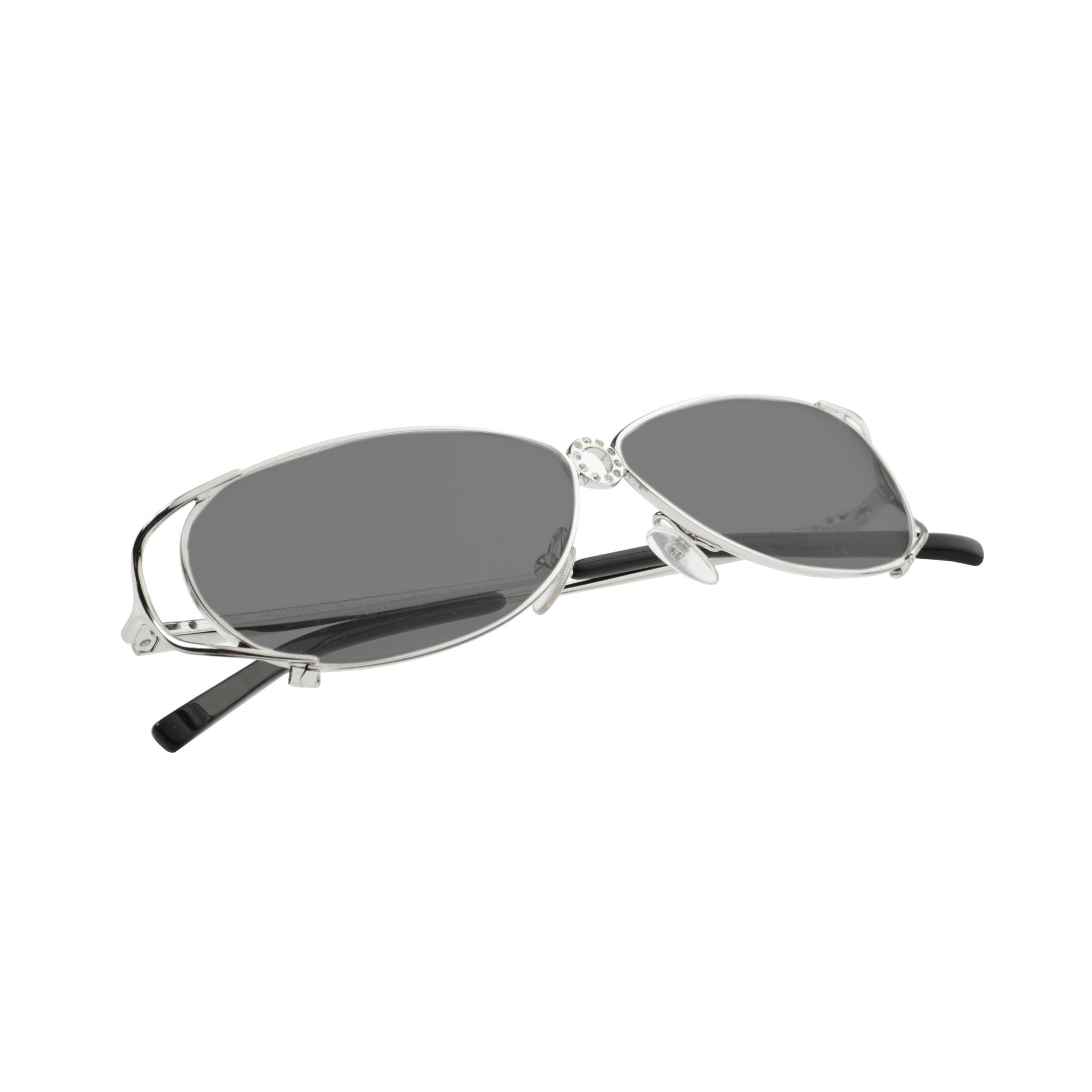 Valentino Valentino '90s Crystals Silver Frames Sunglasses Black Size ONE SIZE - 2 Thumbnail