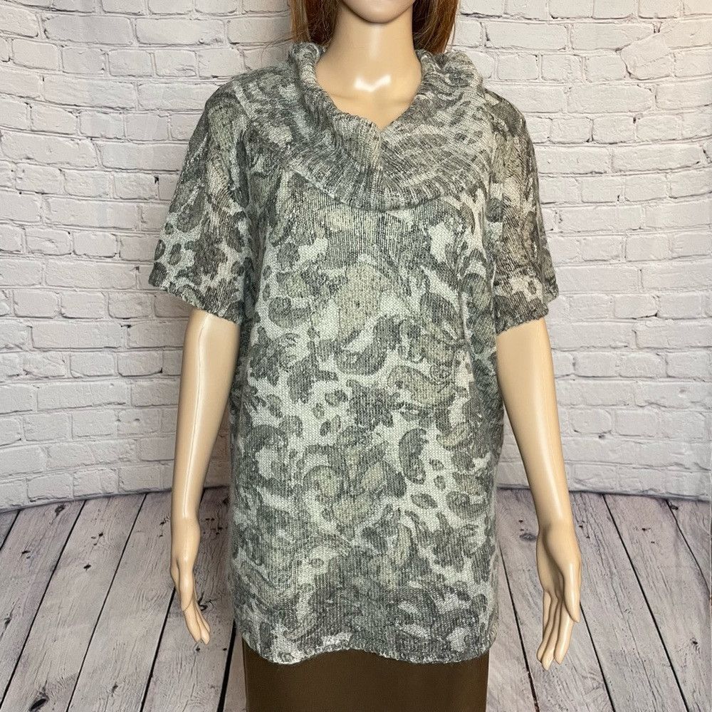 Jones New York New Jones New York Cowl Neck Floral Mohair Short Sleeve Swe Size 3XL / US 20-22 - 1 Thumbnail