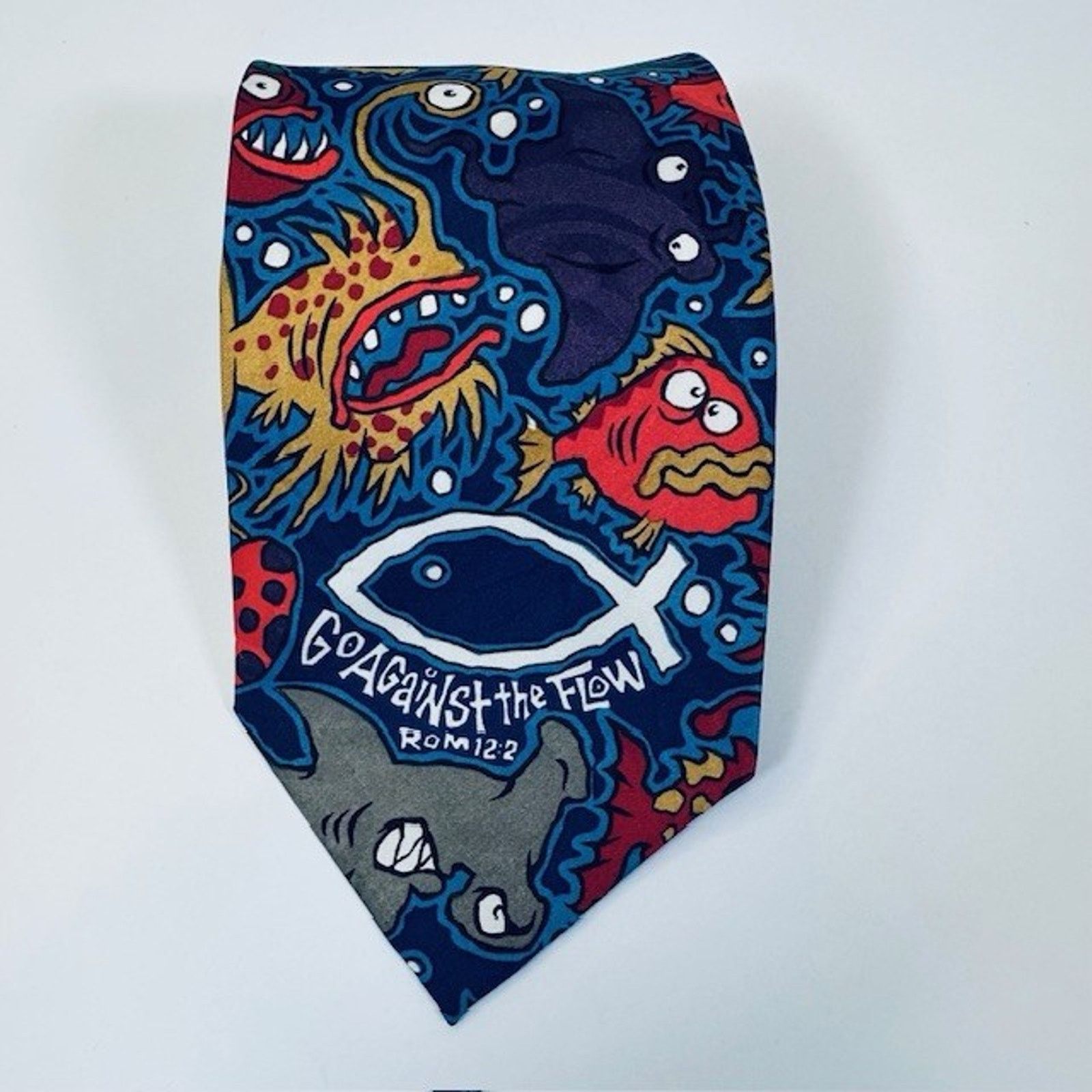 Other Appointed Apparel Neck Tie Go against the Flow Fish Rom 12:2 Size ONE SIZE - 11 Thumbnail