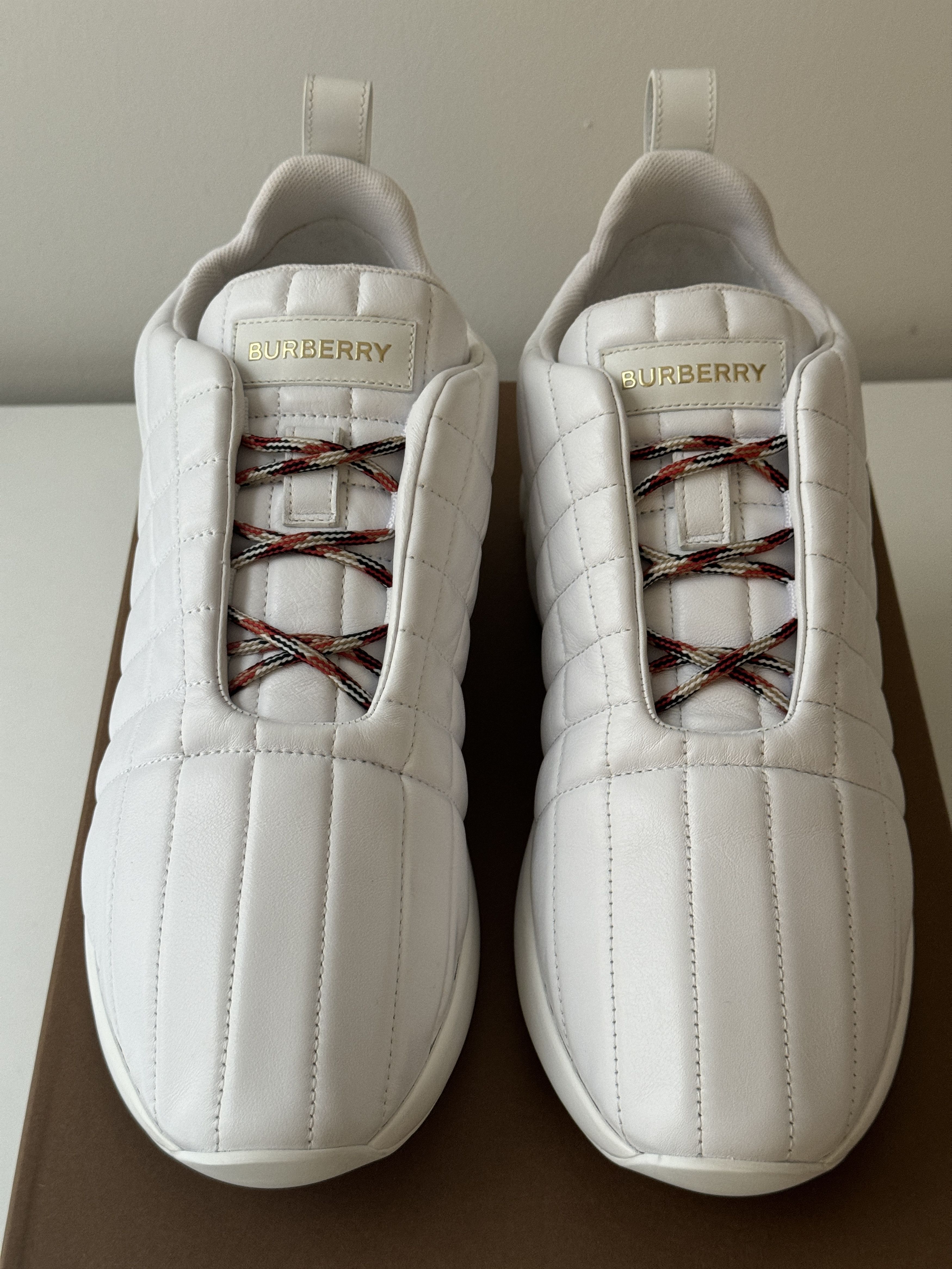 Burberry Size 45 - Burberry Quilted White Sneakers axburton Size US 12 / EU 45 - 2 Thumbnail