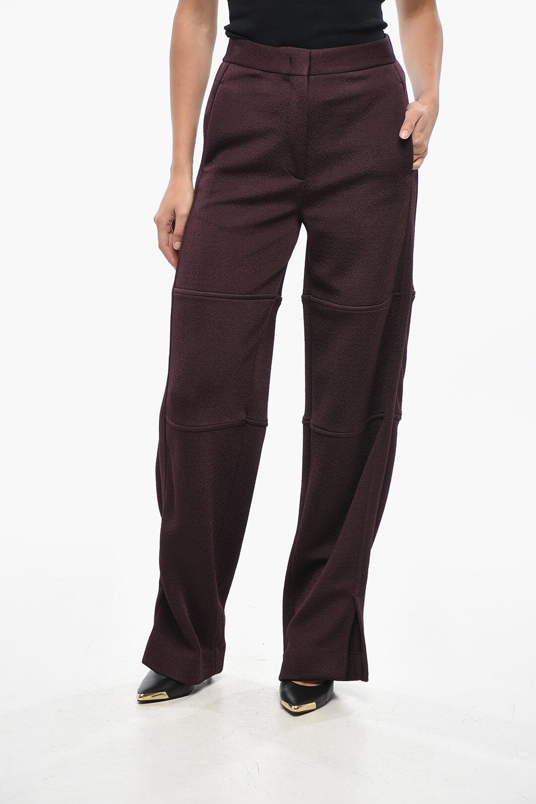 Jil Sander og1mm1225 Viscose Plum Pant in Purple Size 27" / US 4 / IT 40 - 1 Thumbnail