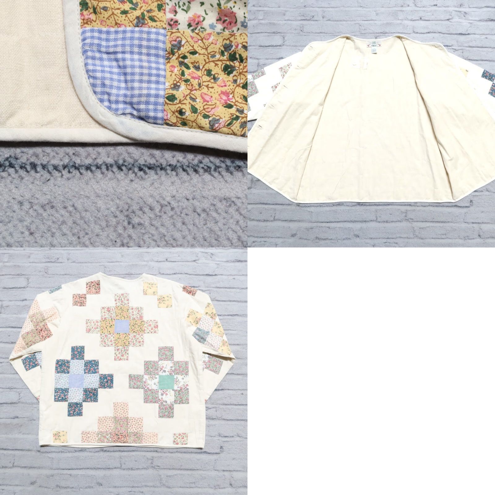Orvis VINTAGE Orvis Jacket 90s XL White Women Deadstock Patchwork Blanket Size XL / US 12-14 / IT 48-50 - 9 Thumbnail