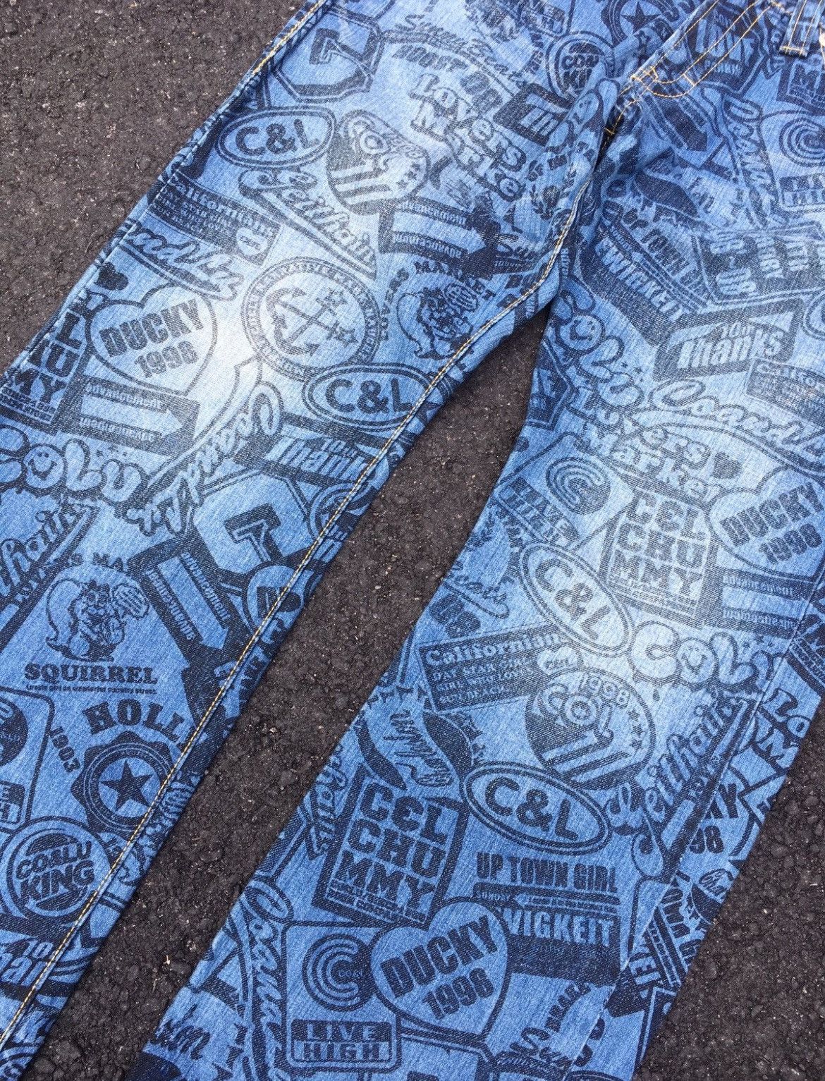 Hysteric Glamour × If Six Was Nine × Japanese Brand Flare💥 90s Insane Cocolulu Full Print Jean Size US 33 - 4 Thumbnail