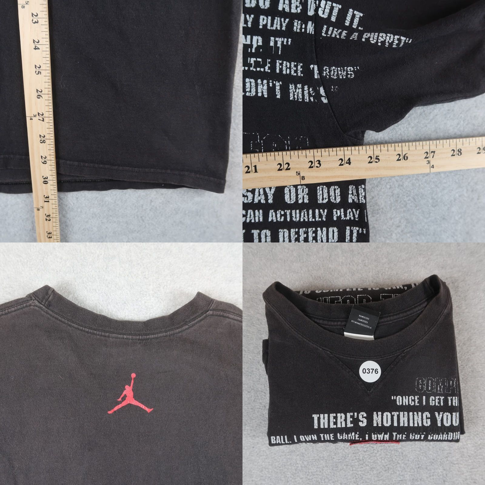 Jordan Brand VINTAGE Jordan T Shirt Mens XL Dominate Love of the Game Jumpman 23 Black Cotton Size US XL / EU 56 / 4 - 8 Thumbnail