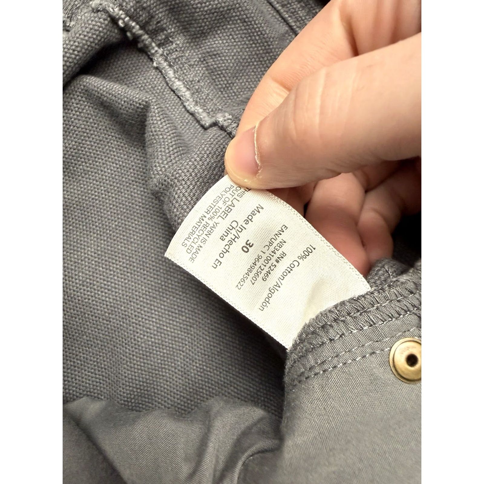 Vintage No Boundaries Pants Mens Gray Carpenter Jeans Double Knee Front Baggy Y2K 30X31 Regular 30 Inseam Wide-Leg Canvas Cotton Workwear Casual Mens Size US 30 / EU 46 - 6 Thumbnail