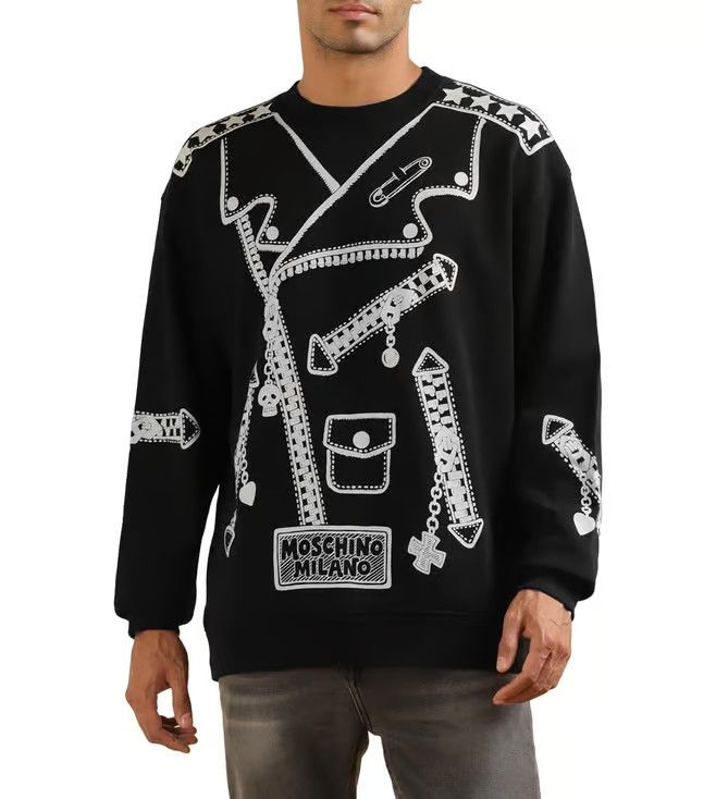 Moschino o1y0225 Crewneck Sweatshirt in Black/Grey Size US S / EU 44-46 / 1 - 2 Thumbnail