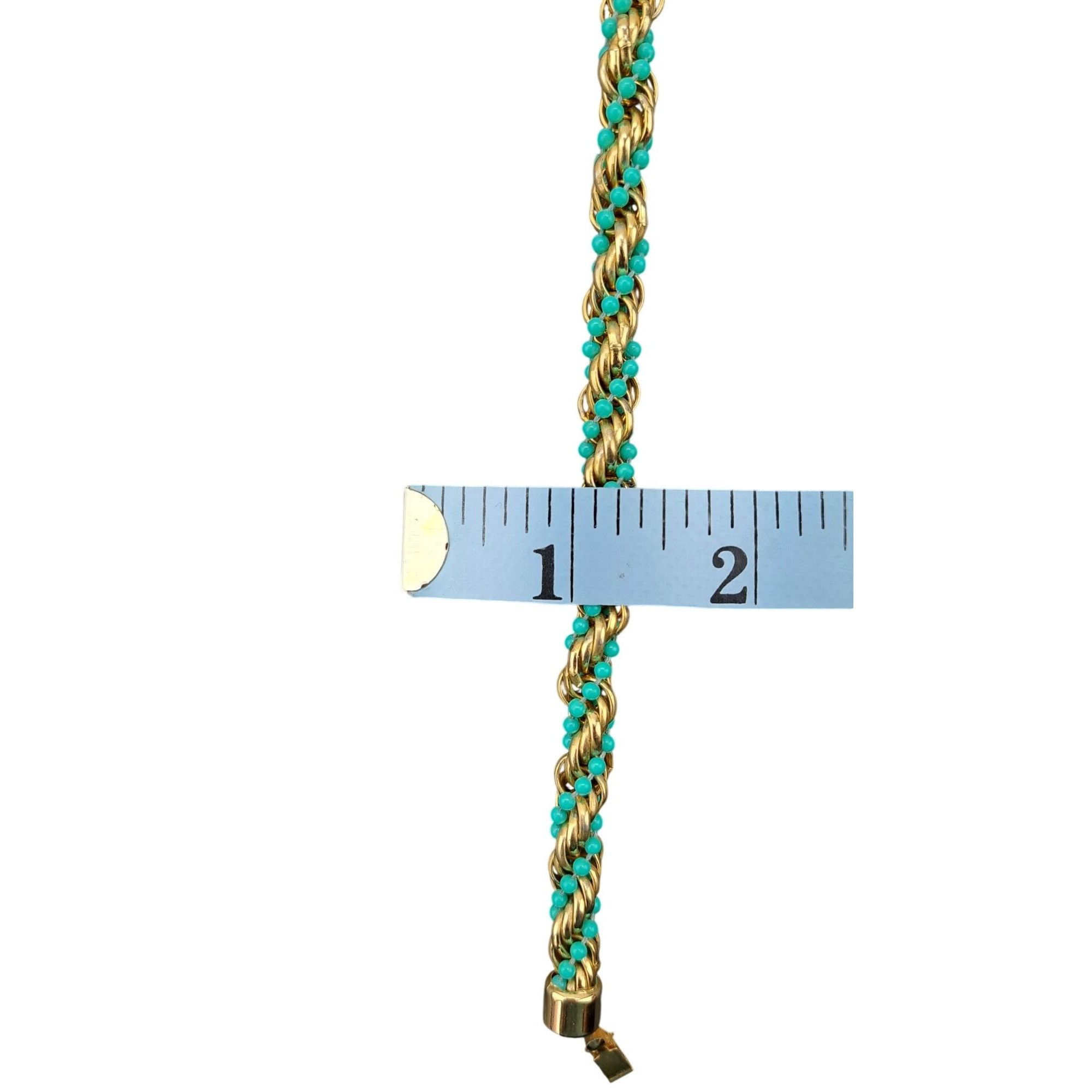 Other Vintage Avon Gold Tone Faux Turquoise Beaded Twist Necklace Size ONE SIZE - 6 Thumbnail