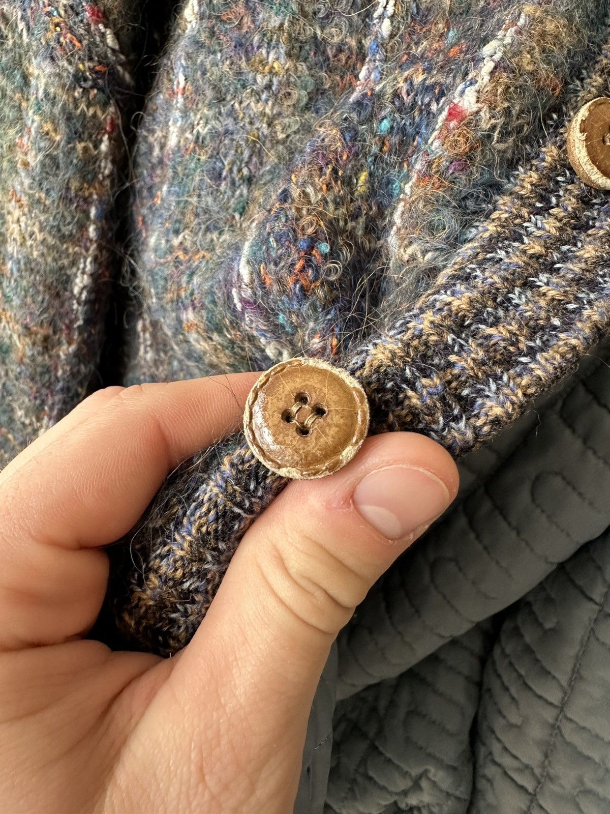 Coogi Vintage 90s Wool Ribbed Edge Knit Mohair Bomber Jacket Size US L / EU 52-54 / 3 - 20 Thumbnail