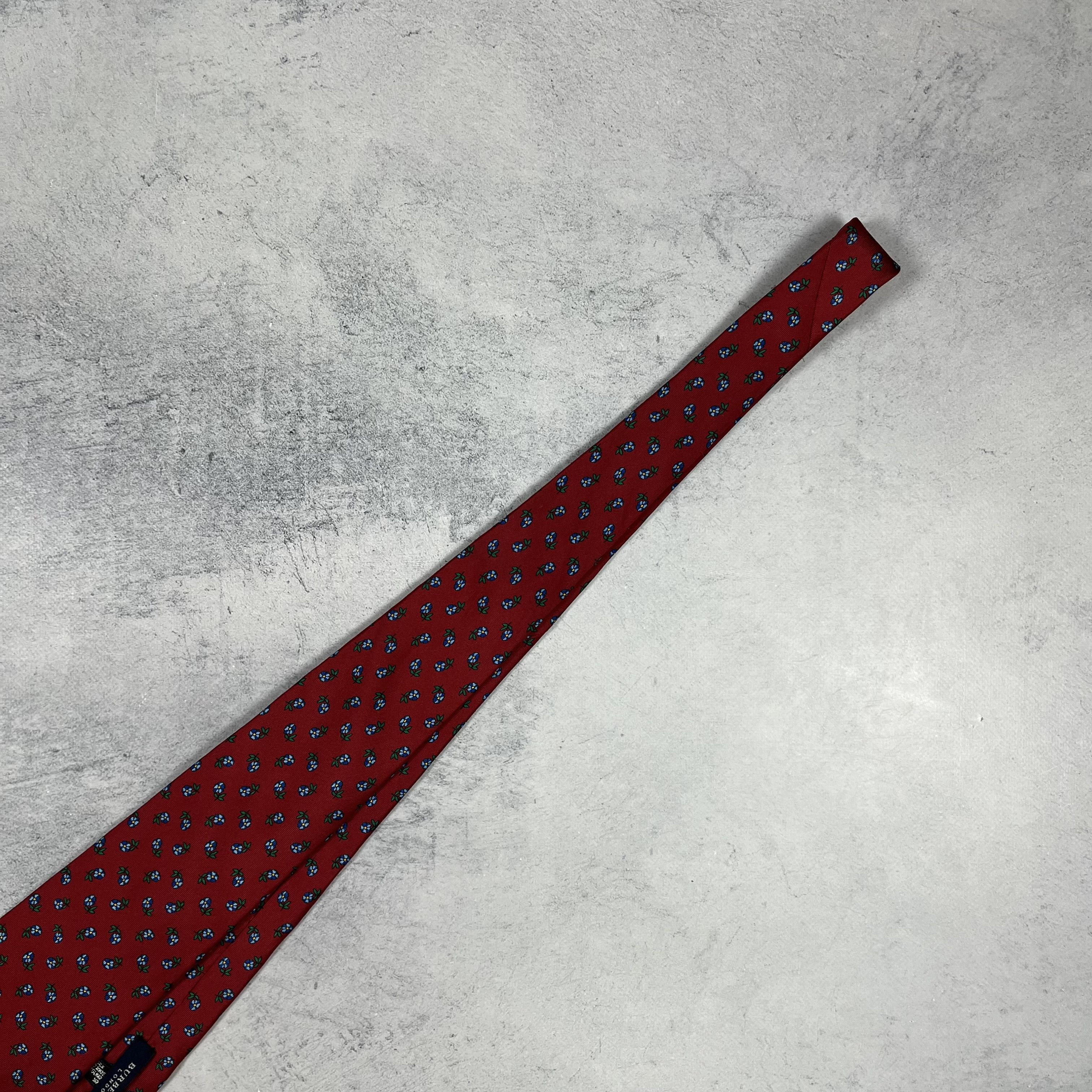 Burberry Burberry London Hand Made Silk Floral Pattern Tie Size ONE SIZE - 6 Thumbnail