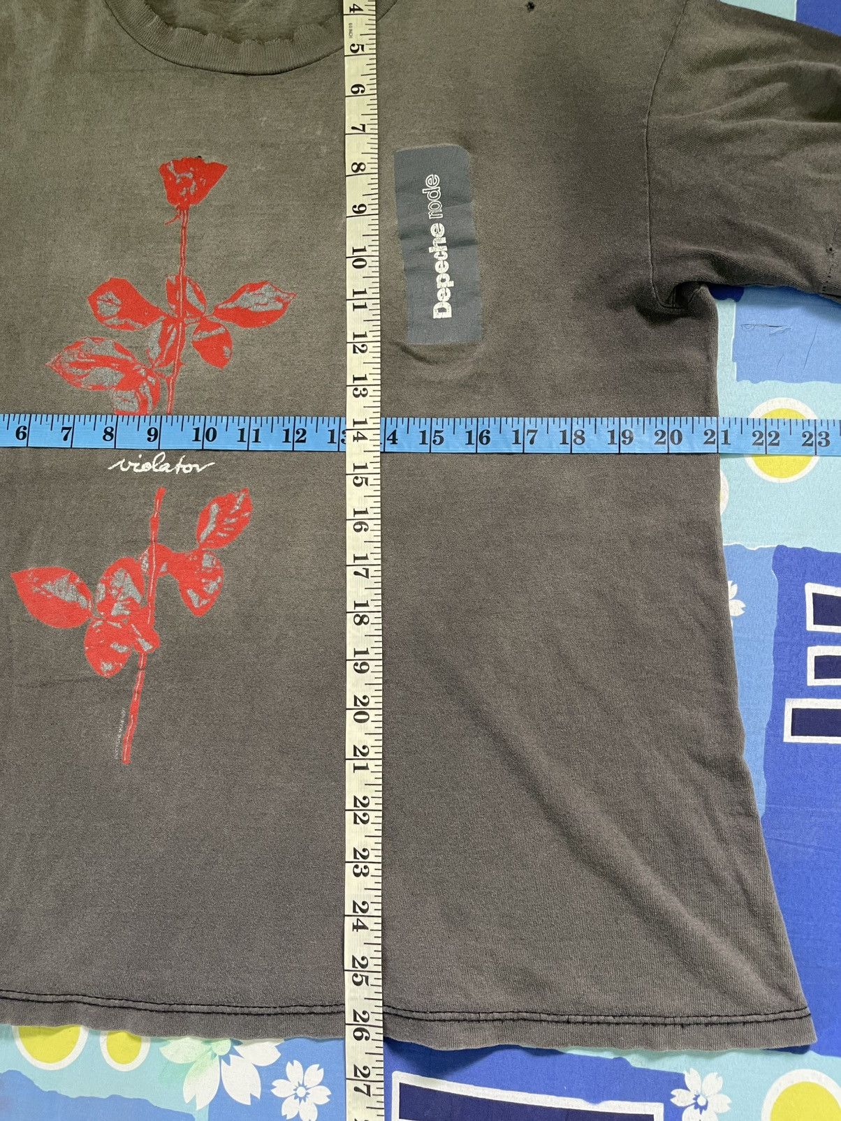 Band Tees Thrashed 1990 Depeche Mode Violator Album World Tour Tee Size US M / EU 48-50 / 2 - 16 Thumbnail
