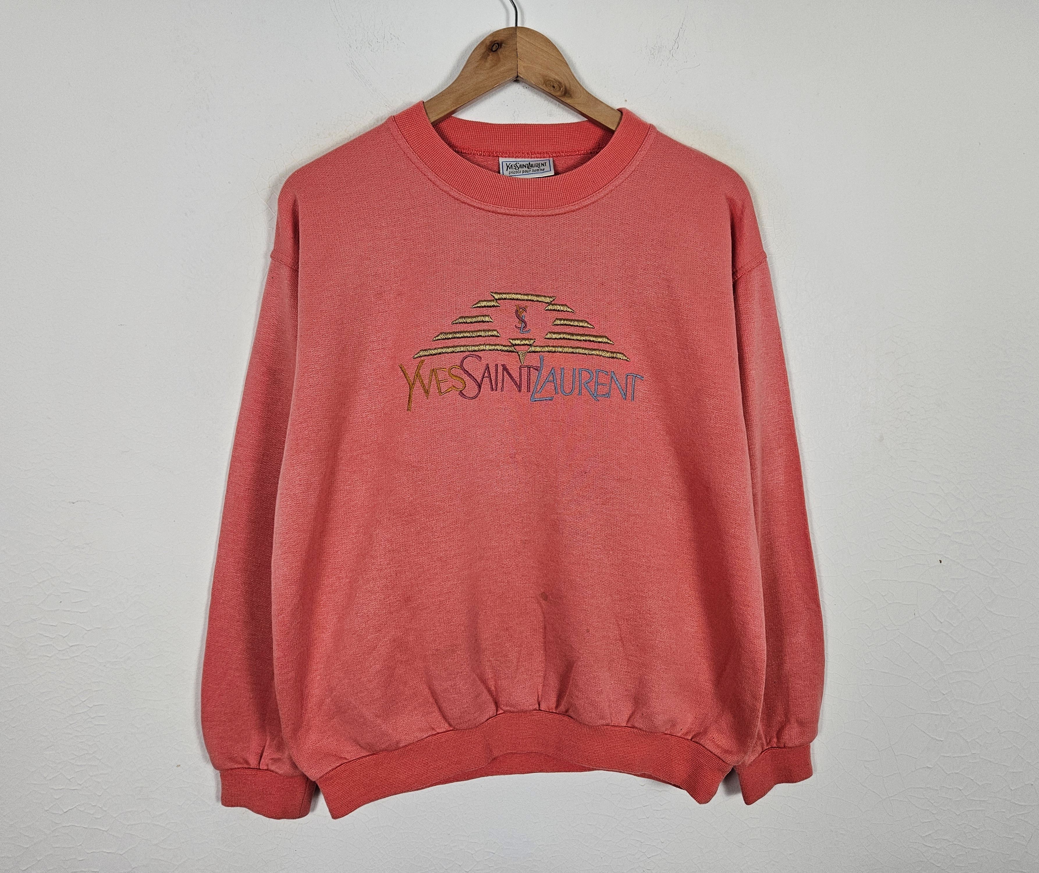 Vintage Yves Saint Laurent Tricots Pour Homme Embroidery Sweatshirt Size US M / EU 48-50 / 2 - 2 Thumbnail