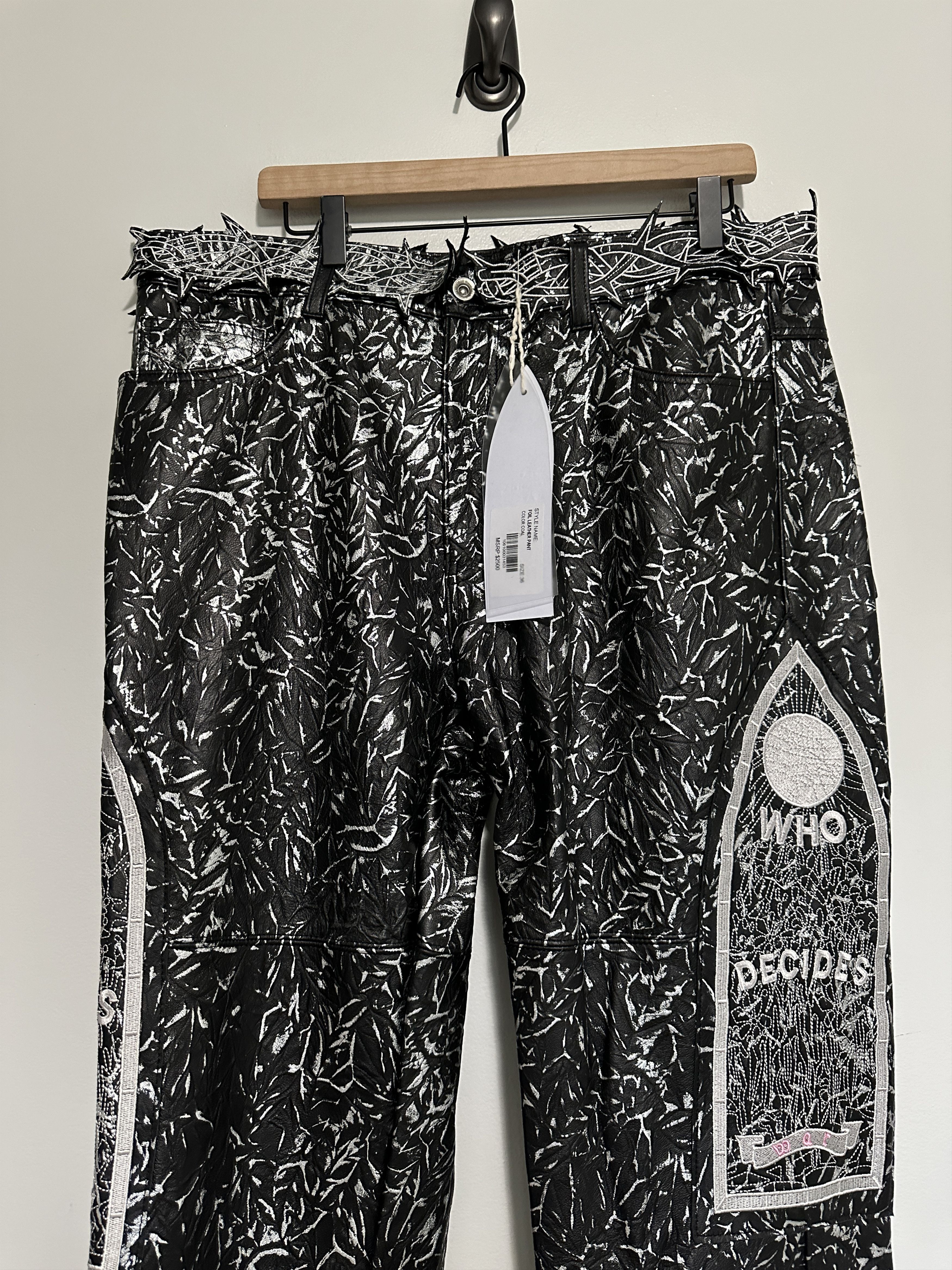 Who Decides War Who Decides War Black Leather Foil Pants NEW 36 Size US 36 / EU 52 - 8 Thumbnail