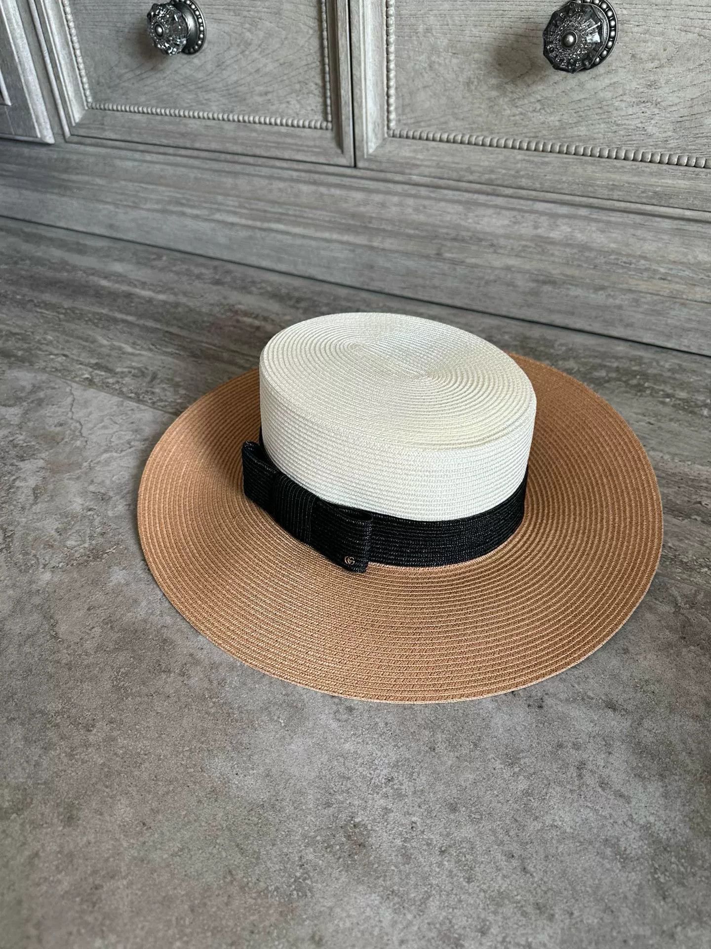 Gucci Gucci Color-Block Bow Straw Beach Hat Size ONE SIZE - 1 Thumbnail