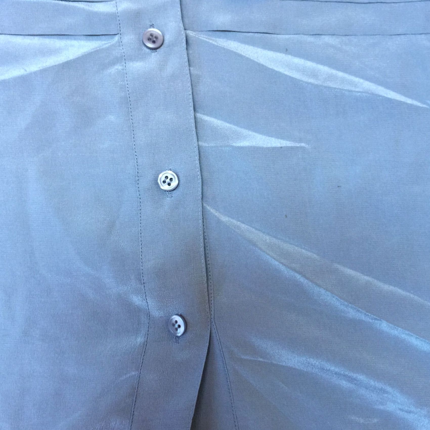 Vintage Carlisle Shirt Womens 2 Blue Button Down Pleated Silk Size Flutter Sleeve Casual Size XS / US 0-2 / IT 36-38 - 4 Thumbnail