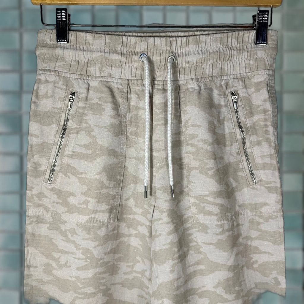 Athleta Athleta Cabo Tide Linen Jogger Pants Beige Camo Size 2 Drawstring Pockets Size 27" / US 4 / IT 40 - 1 Thumbnail